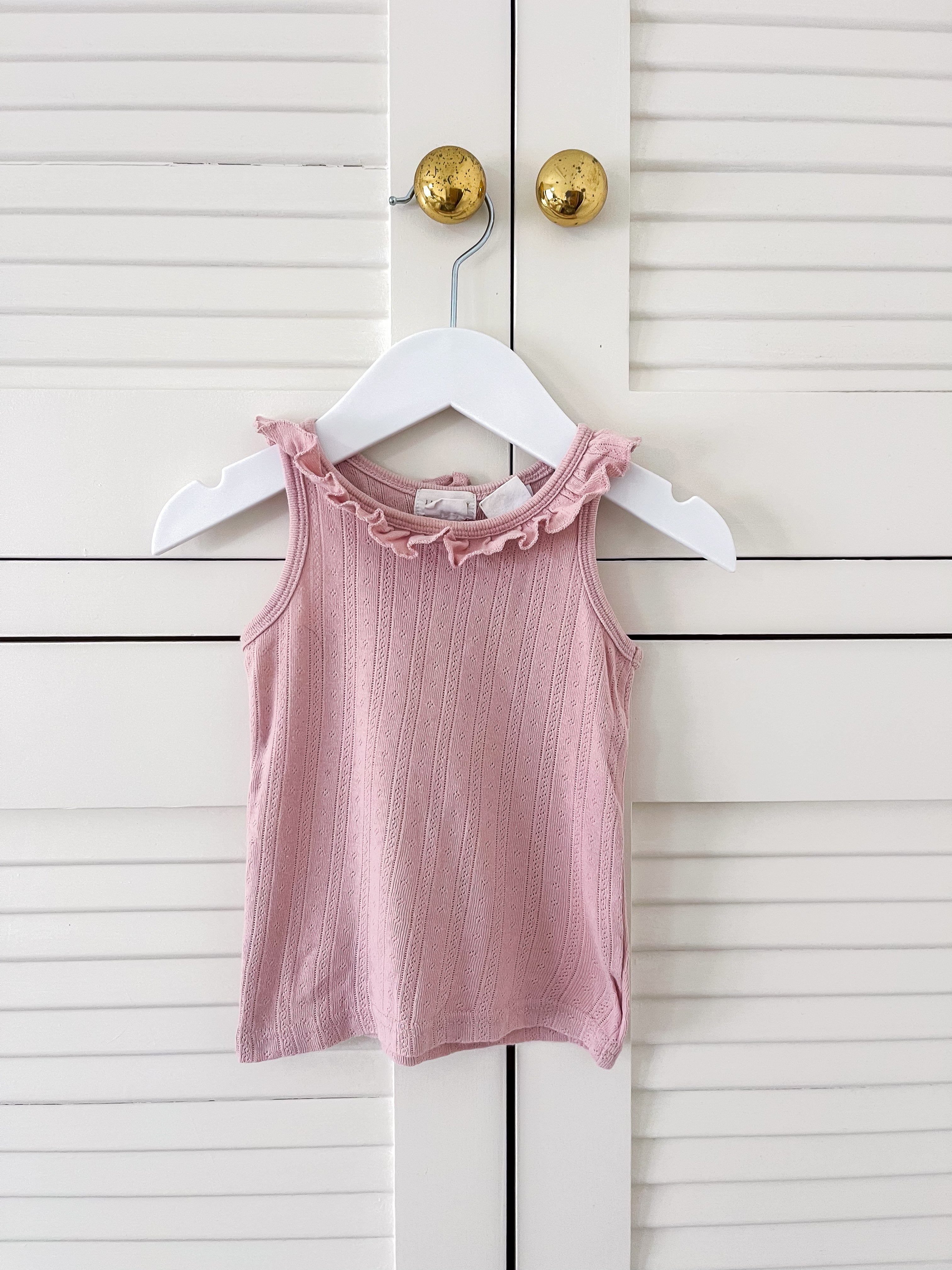 Jamie Kay OG organic pointelle frill singlet (3y)