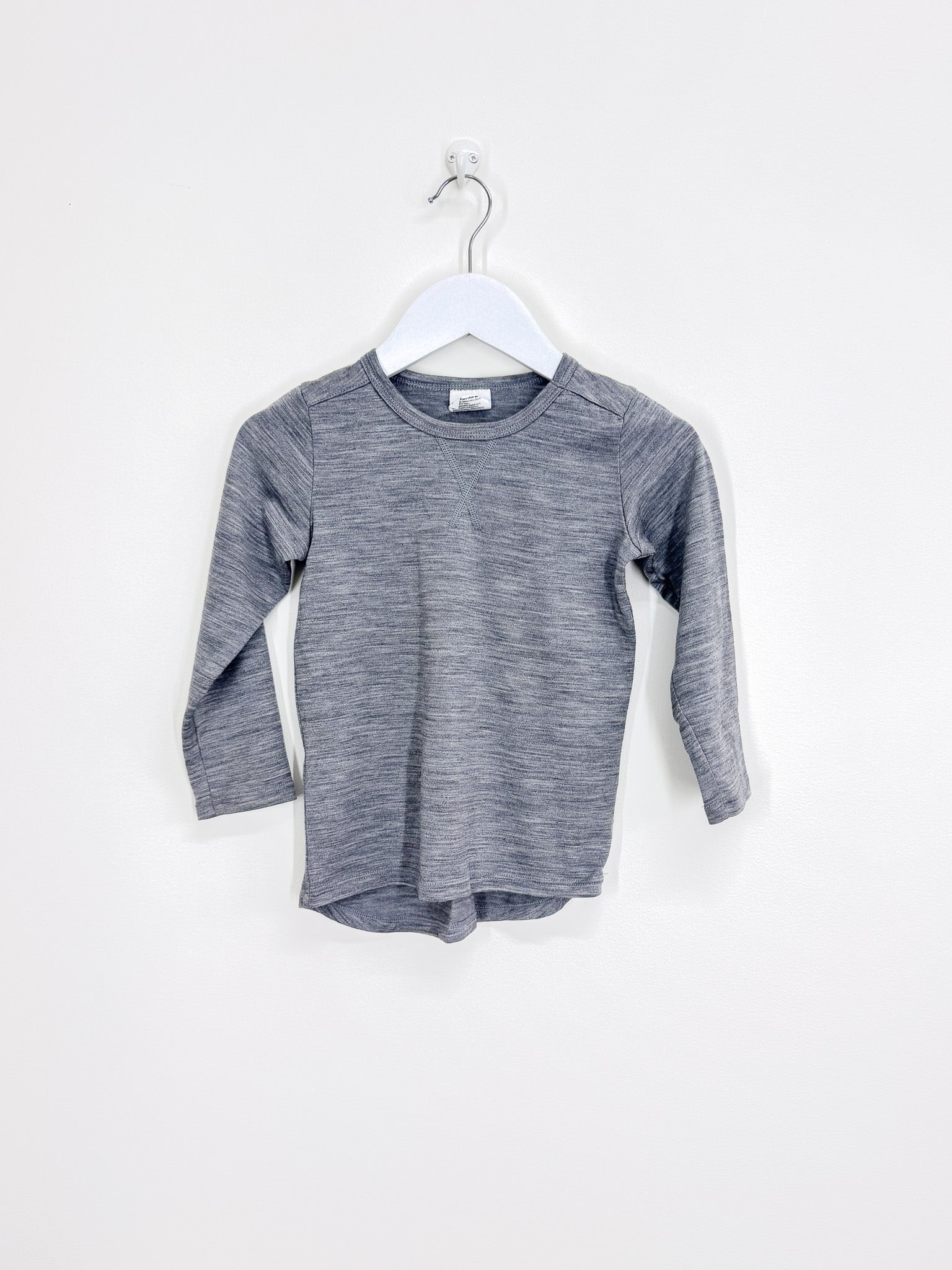 Little Flock Of Horrors merino wyatt long sleeve tee - grey (2-3y)