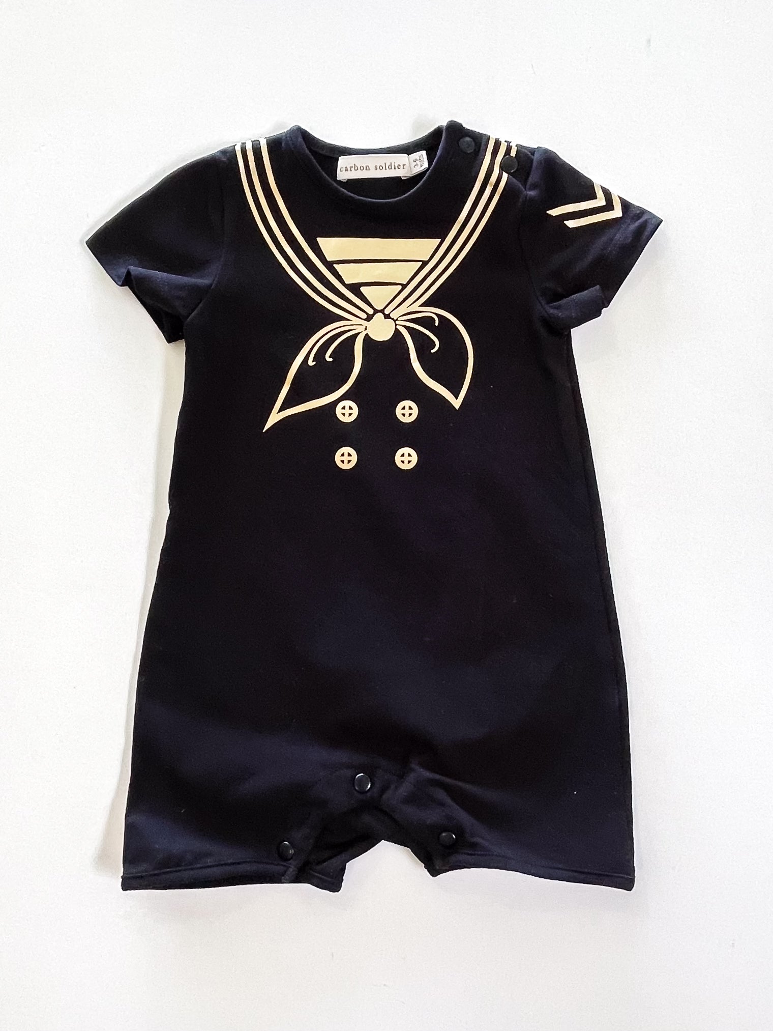 Carbon Soldier gold sailor romper (3-6m)