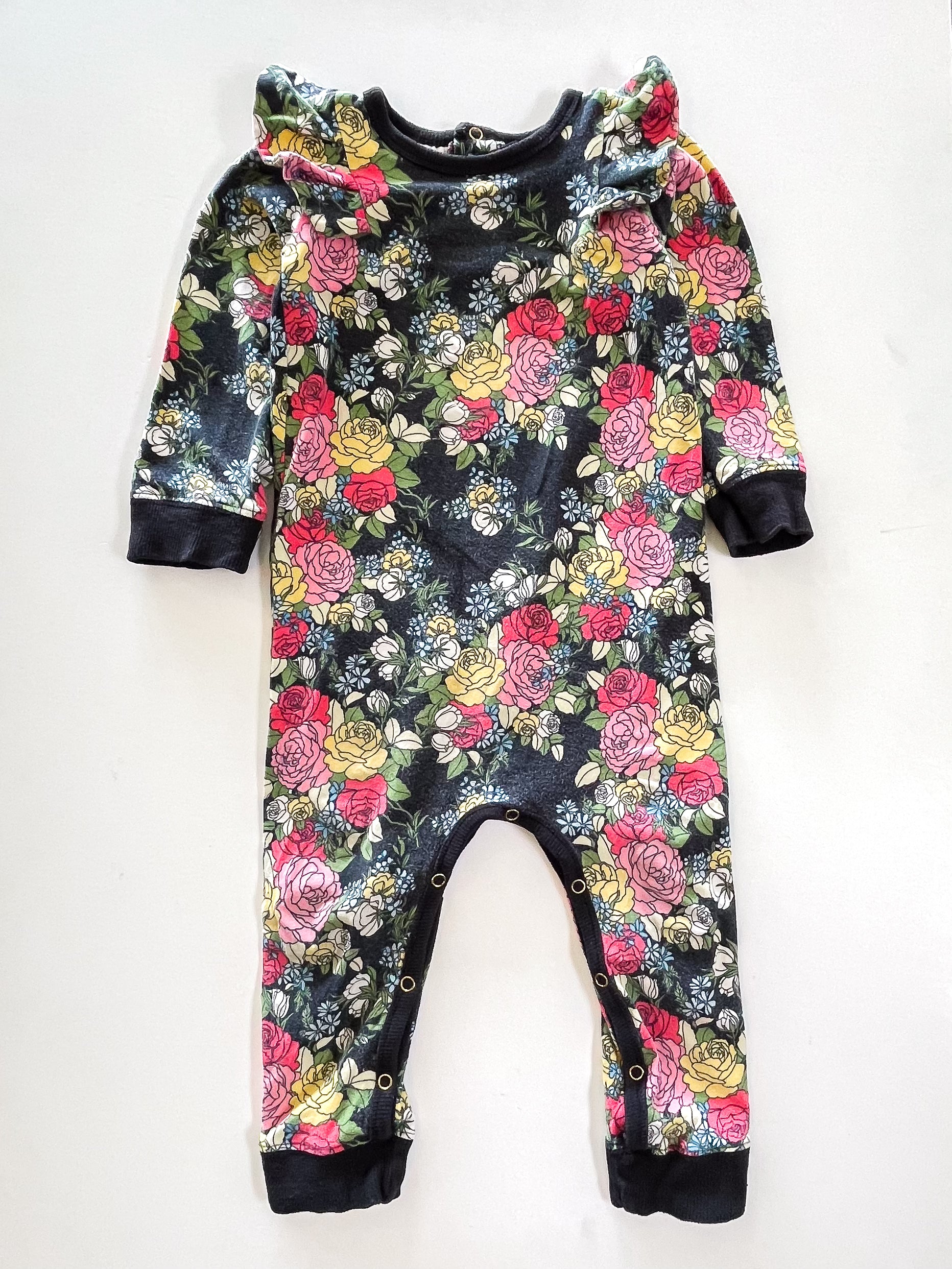 Rock Your Baby floral frill onesie (18-24m)