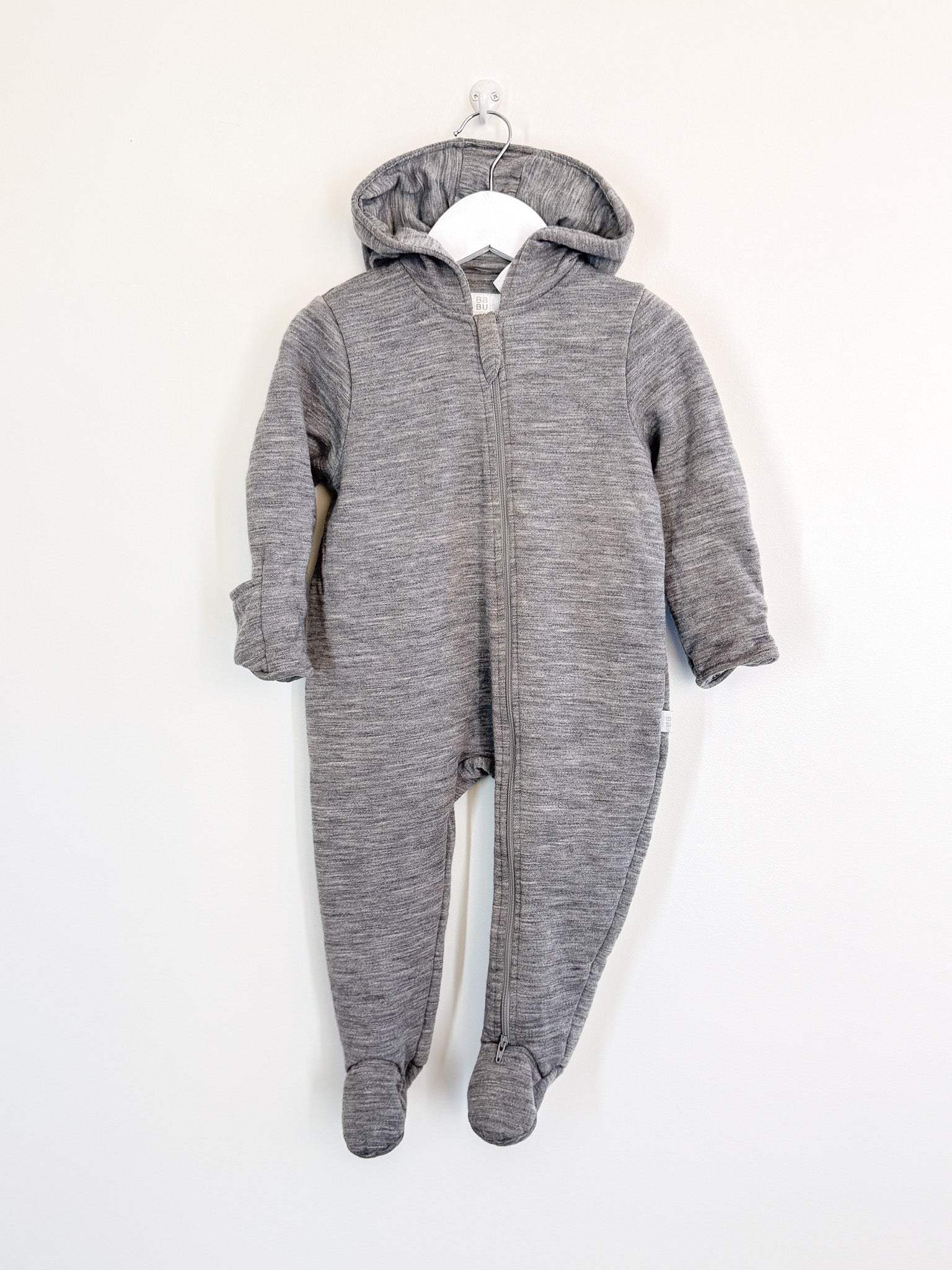 Babu merino fleece hooded all-in-one (1y)