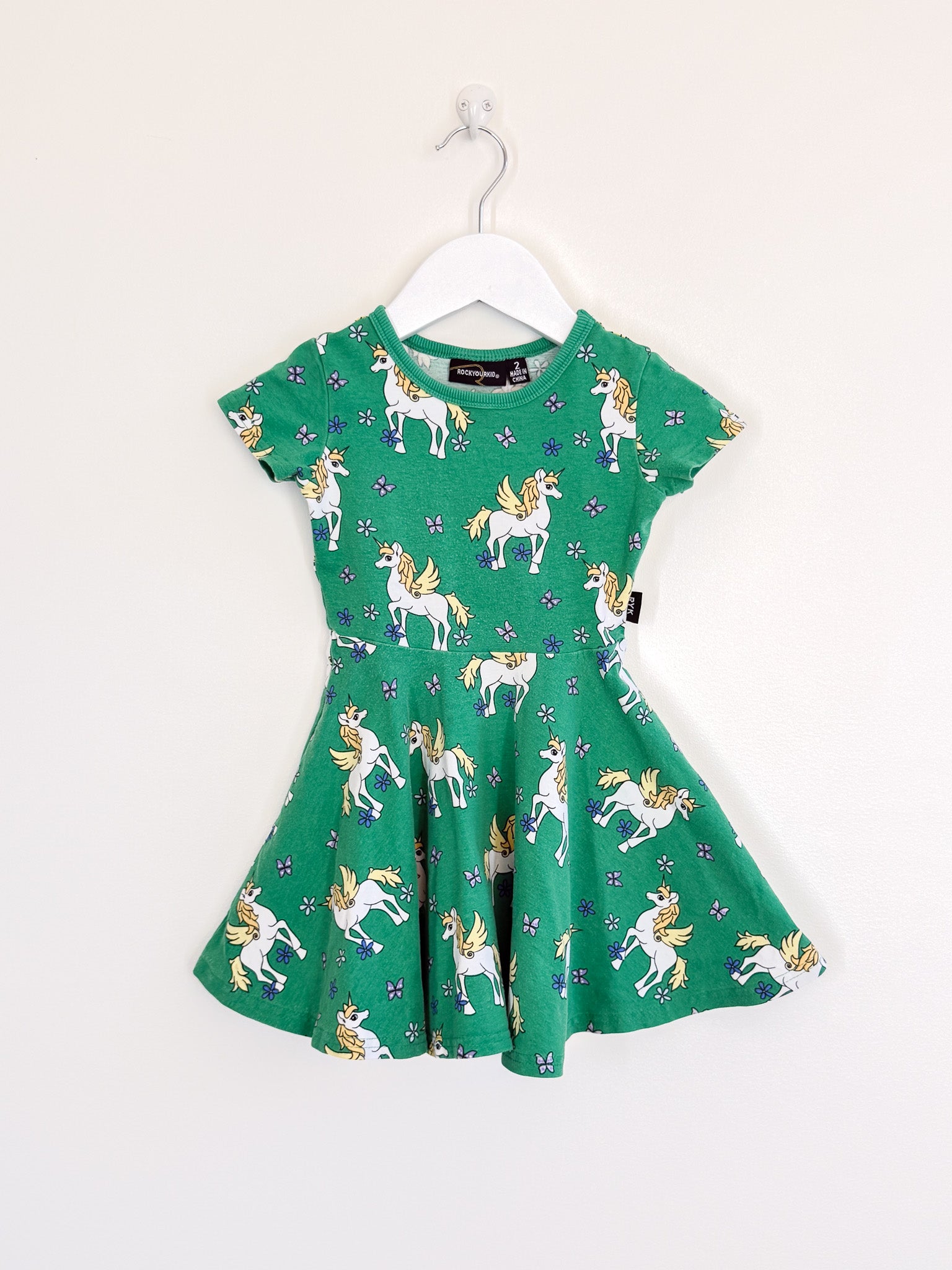 Rock Your Kid unicorn waisted dress (2y)