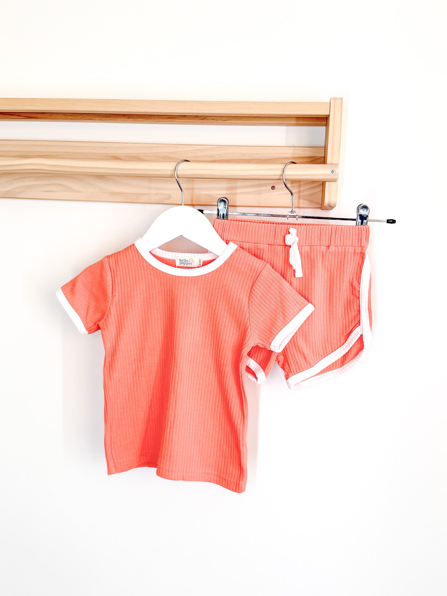 Hello Poppet organic rib stripe set (18-24m)