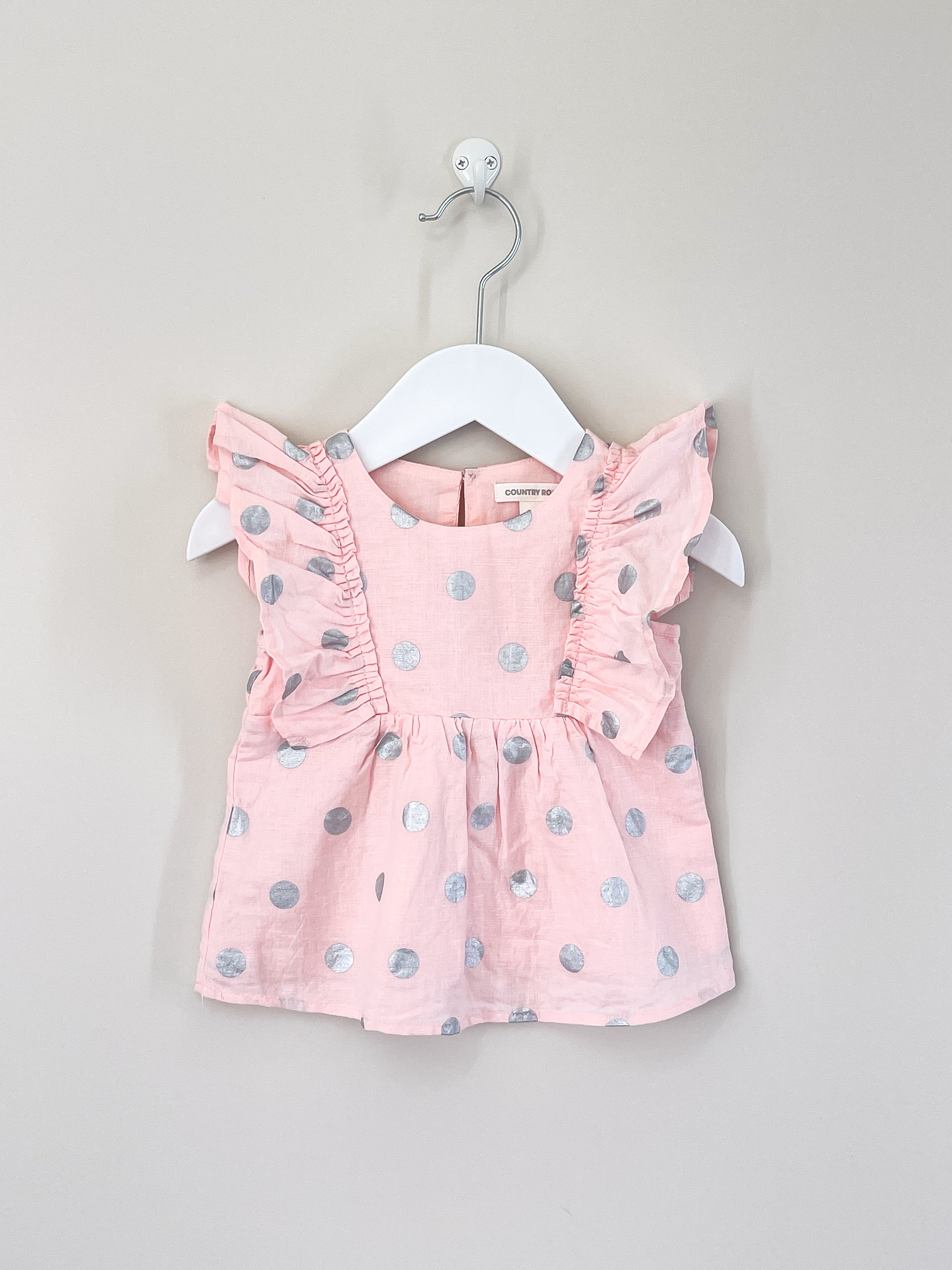 BNWOT Country Road linen metallic spot dress (0-3m)