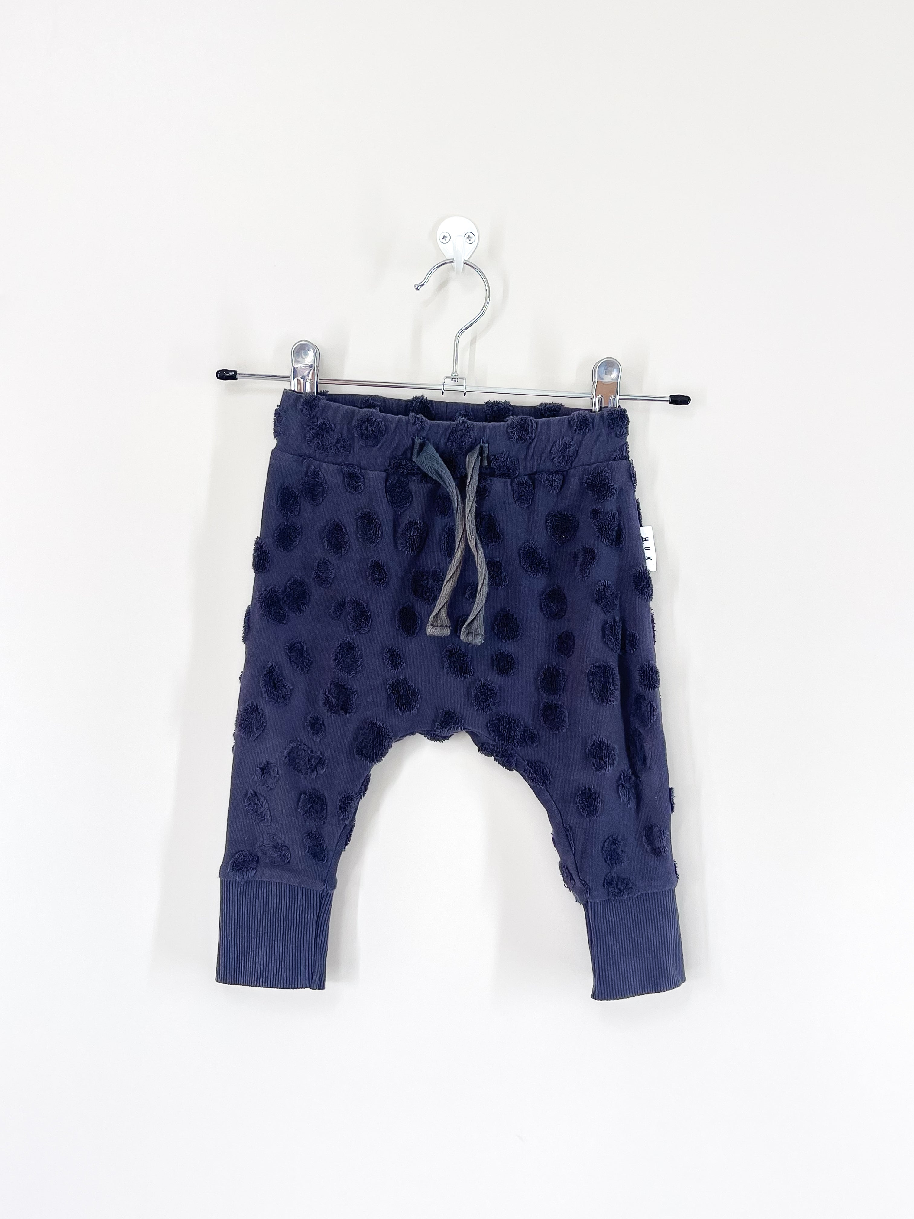 Hux organic animal play pant - ink (3-6m)