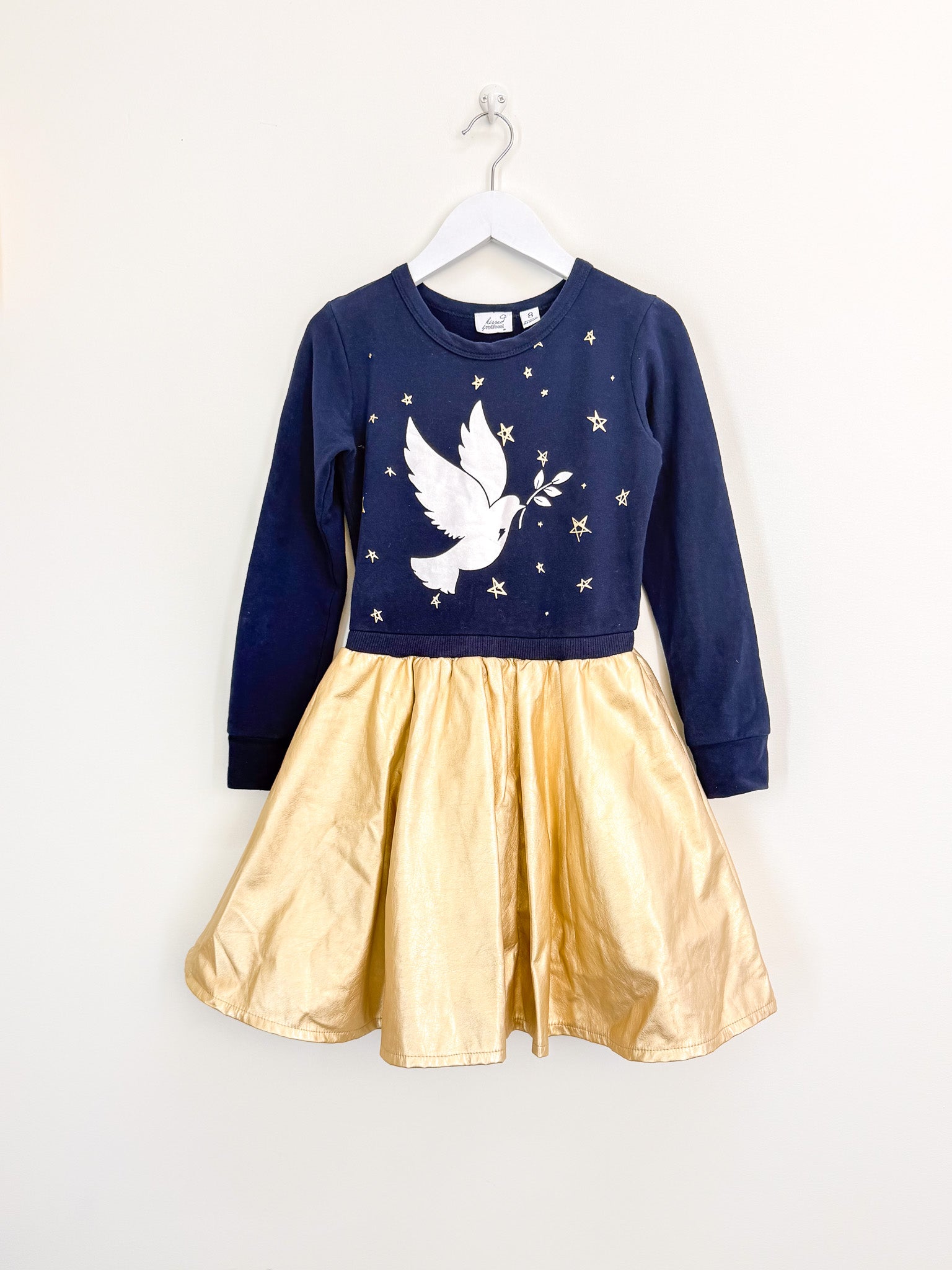 Radicool gold navy dove jersey dress (8y)