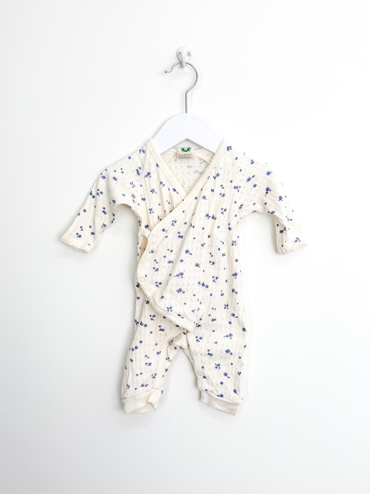Nature Baby organic pointelle kimono stretch & grow - daisy (0-3m)