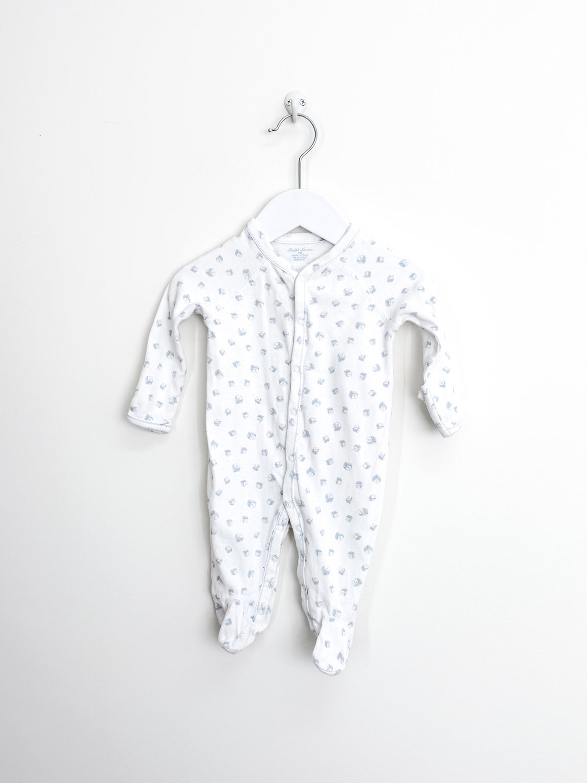 Ralph Lauren ABC blocks button onesie (3m)