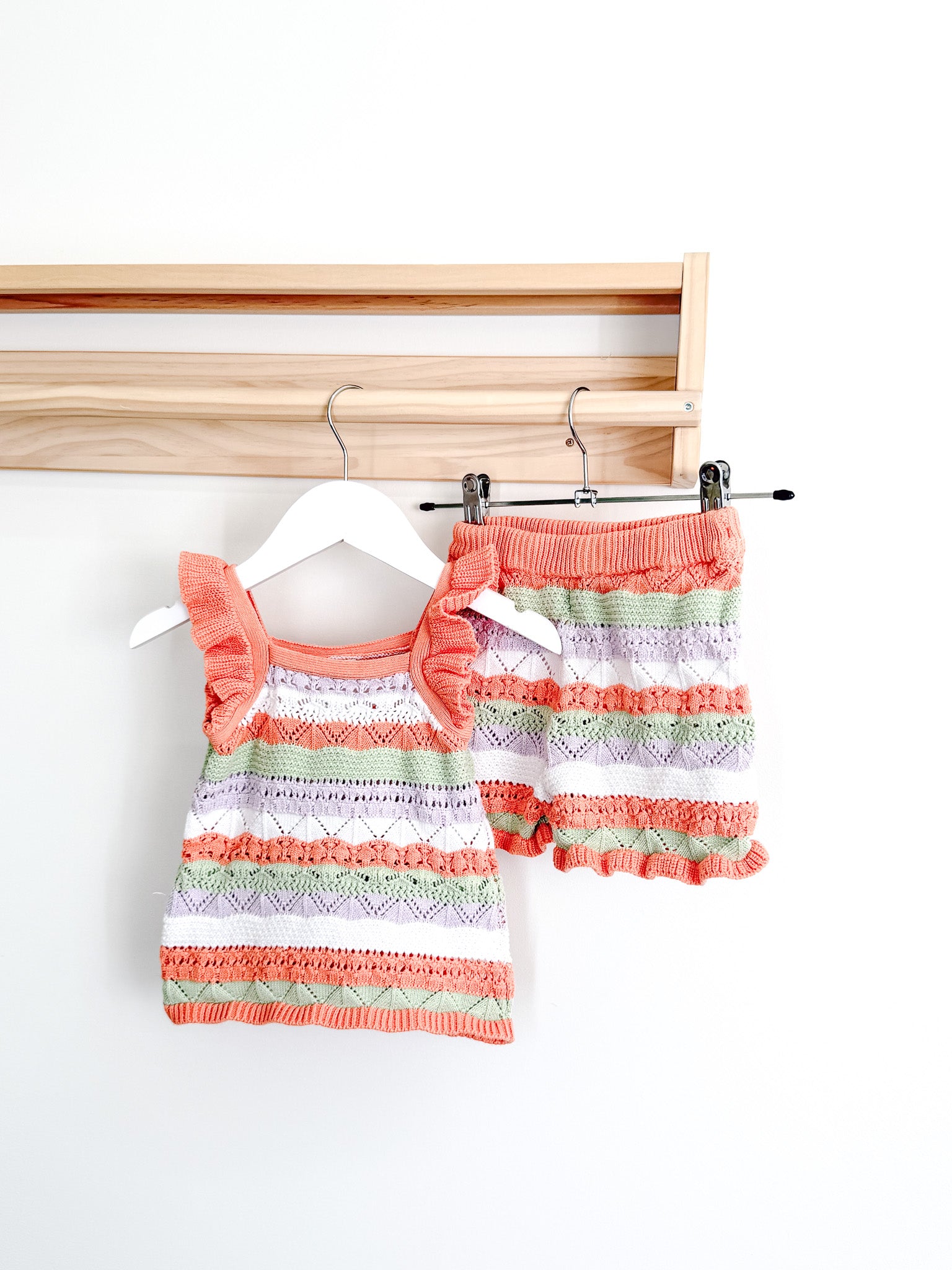 Teeny Weeny crochet look knit set (18-24m)