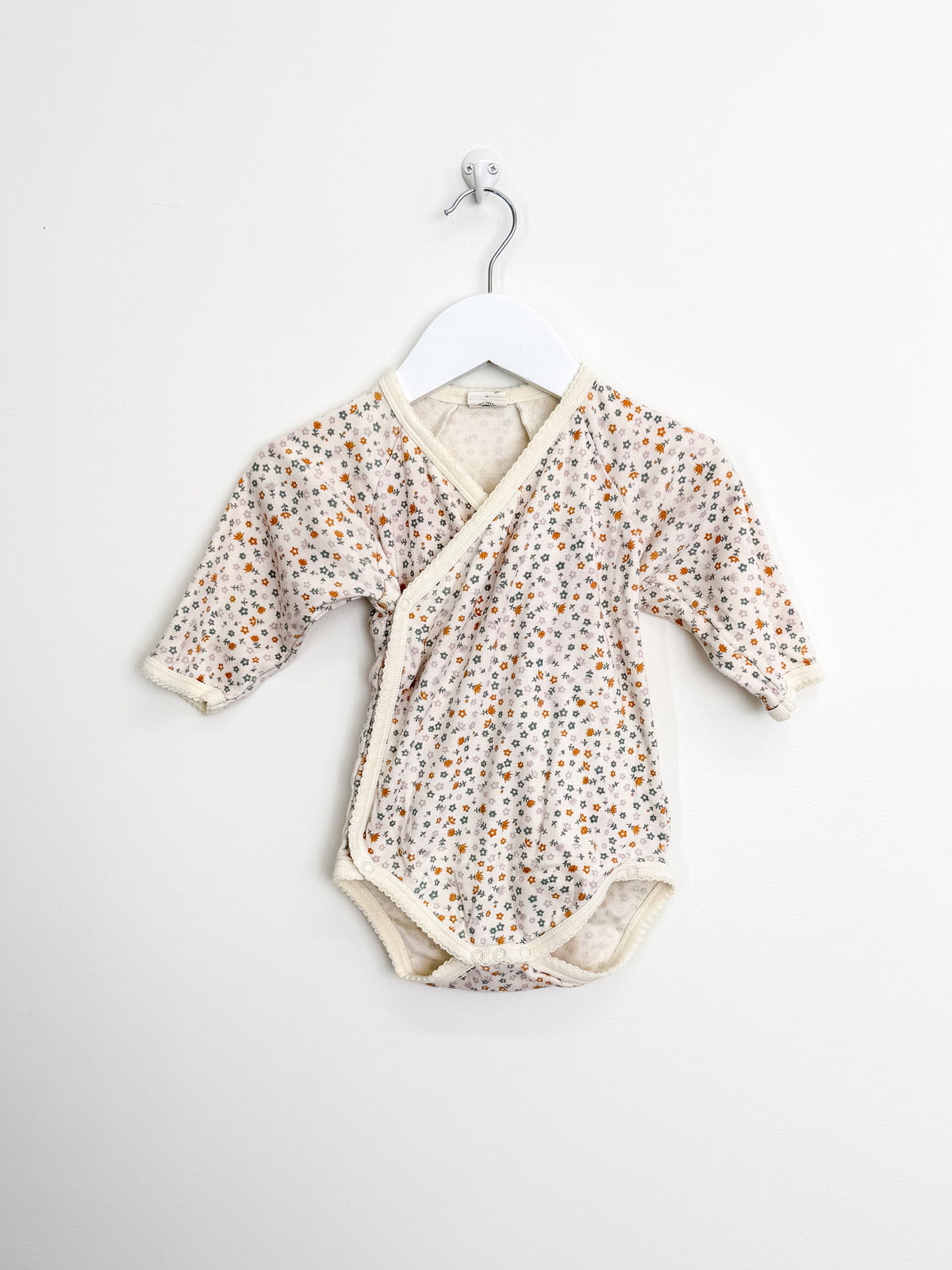 Nature Baby organic long sleeve kimono bodysuit - pollyanna (6-12m)