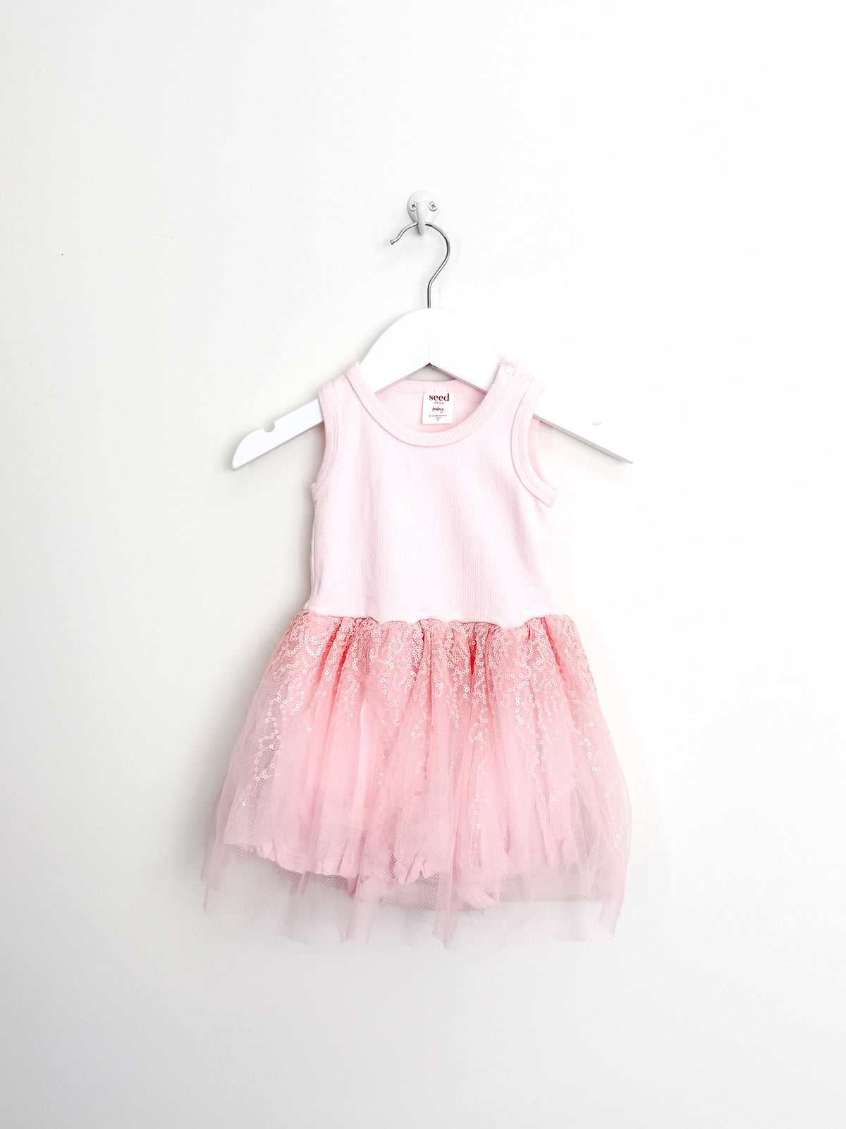 Seed Heritage ribbed singletsuit tulle dress (6-12m)