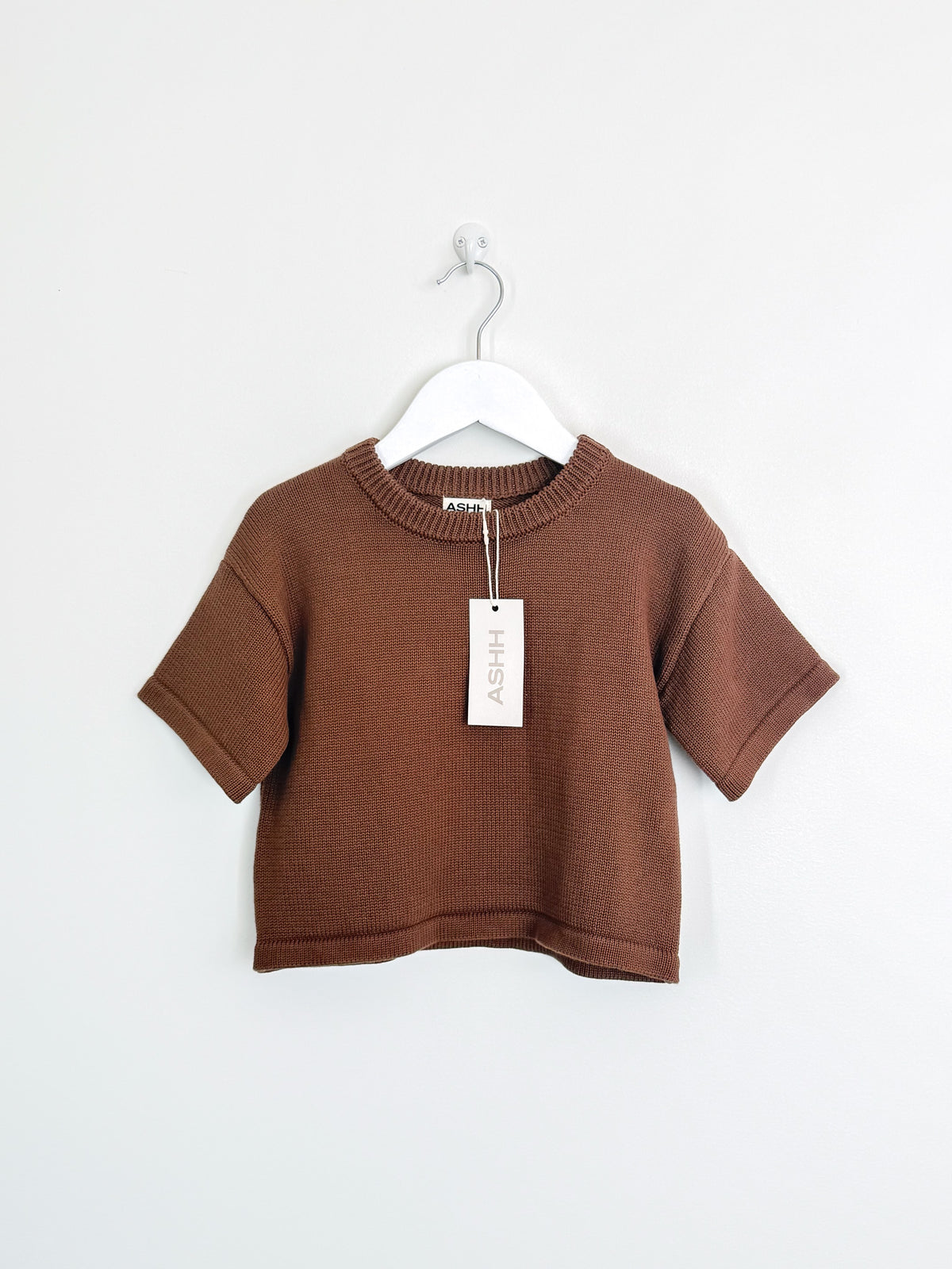 BNWT Ashh signature knit tee - chestnut (1y)