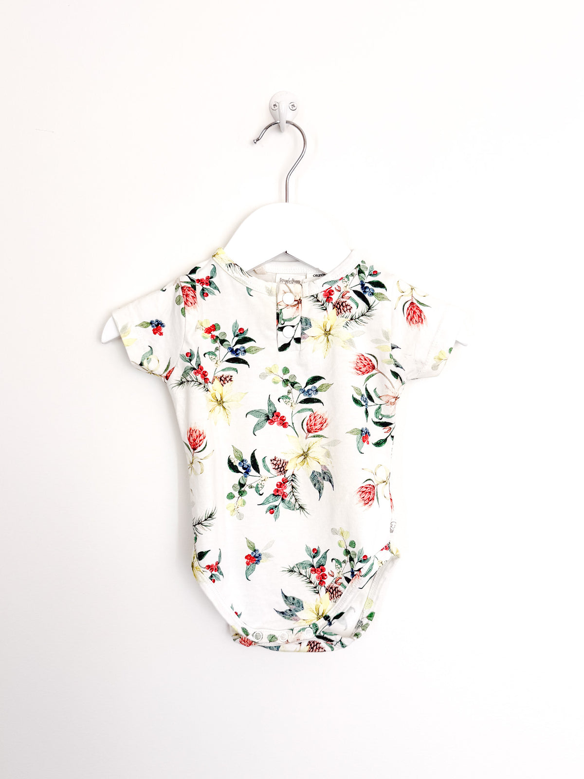 Snuggle Hunny organic henley bodysuit - festive berry (3-6m)