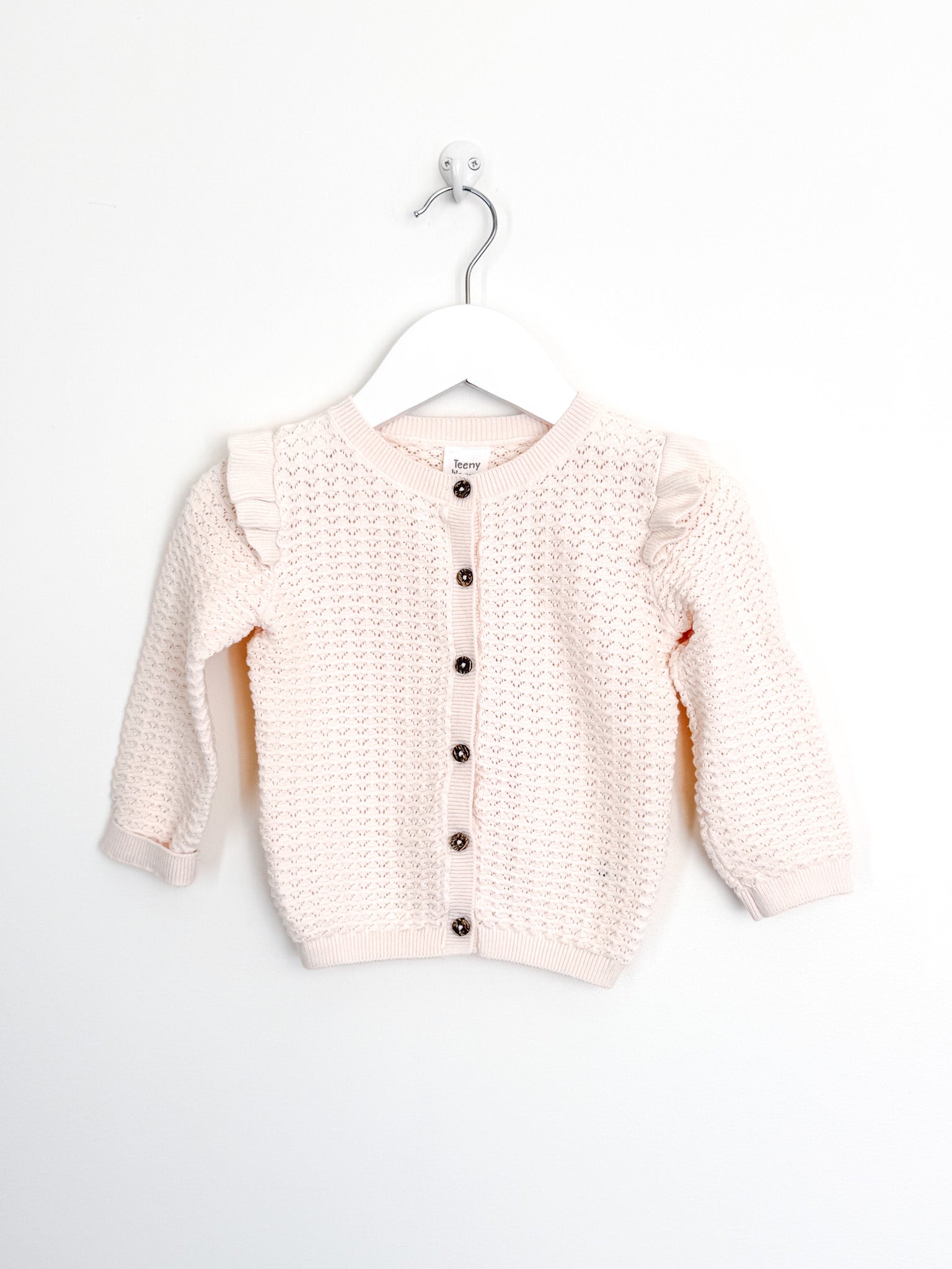 Teeny Weeny pointelle frill cardigan (12-18m)
