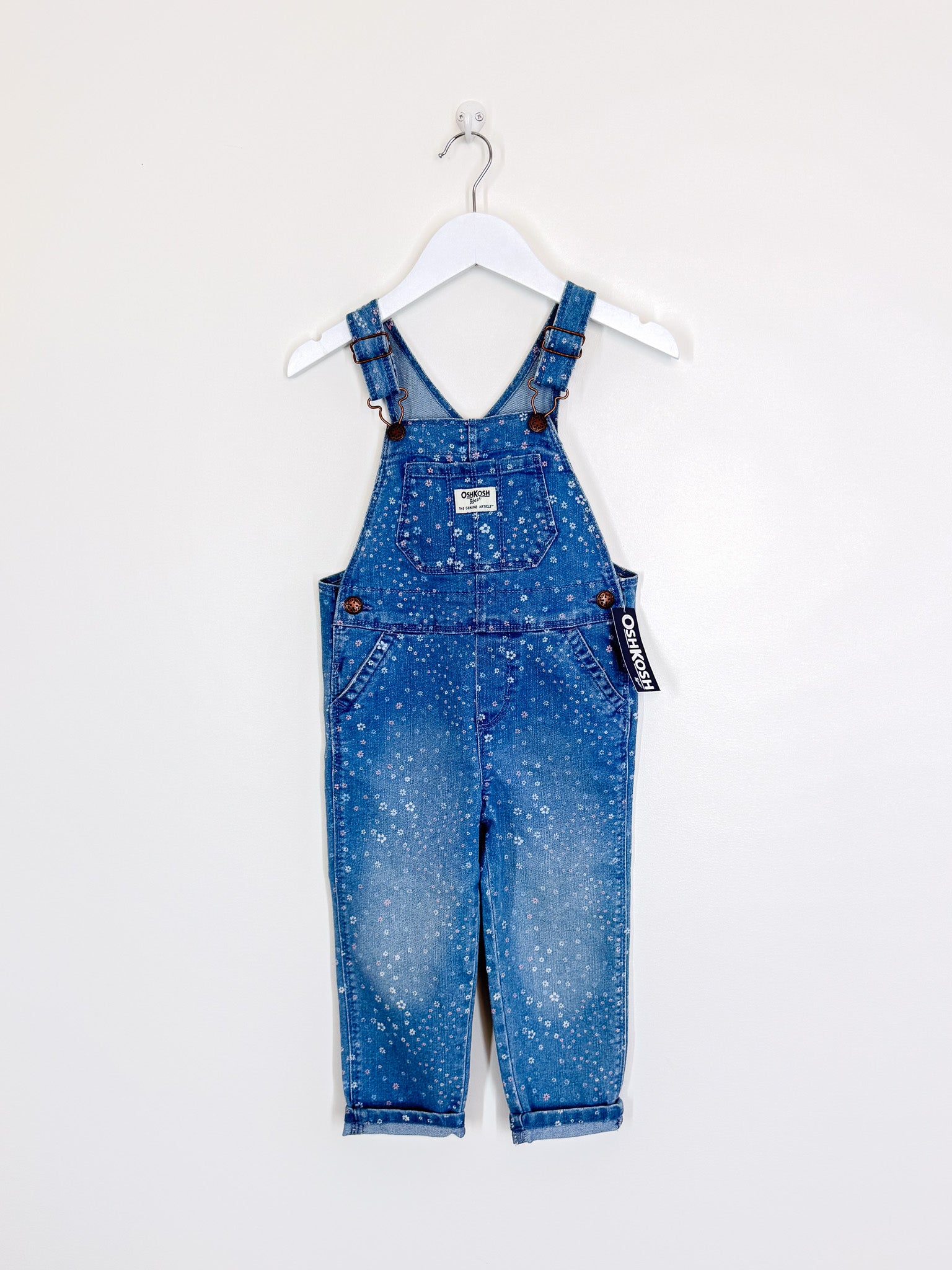 BNWT OshKosh daisy denim overalls (3y)