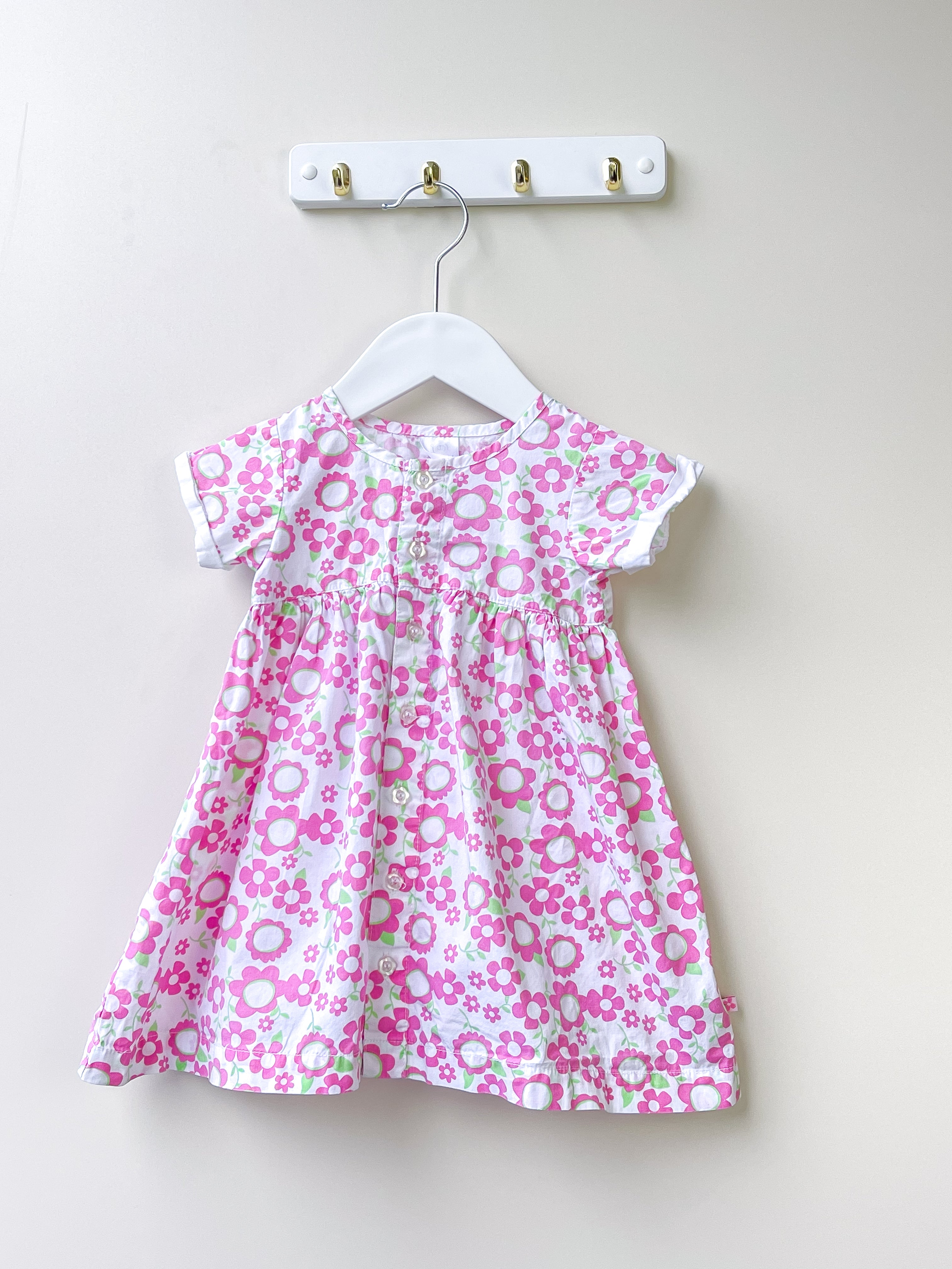 Teeny Weeny floral button down dress (6-9m)