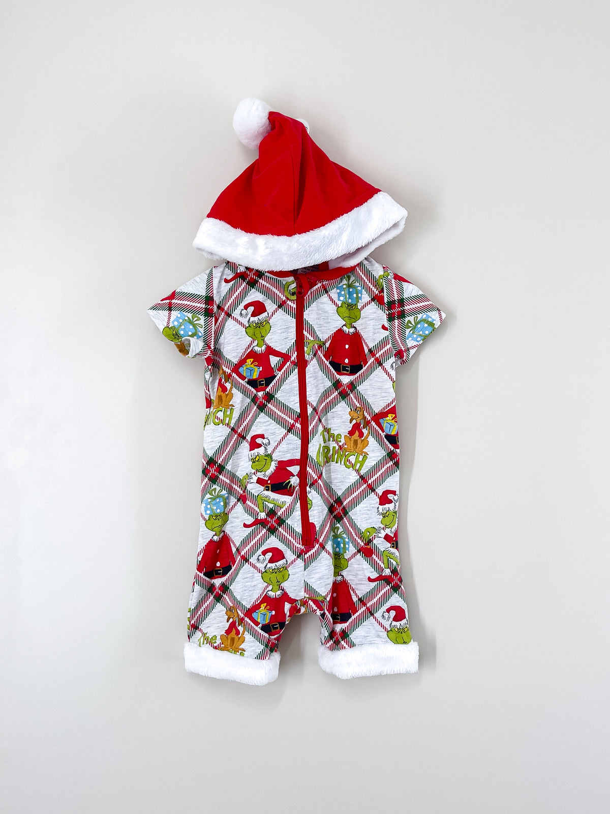🎄 Peter Alexander x The Grinch xmas hooded romper (12-18m)