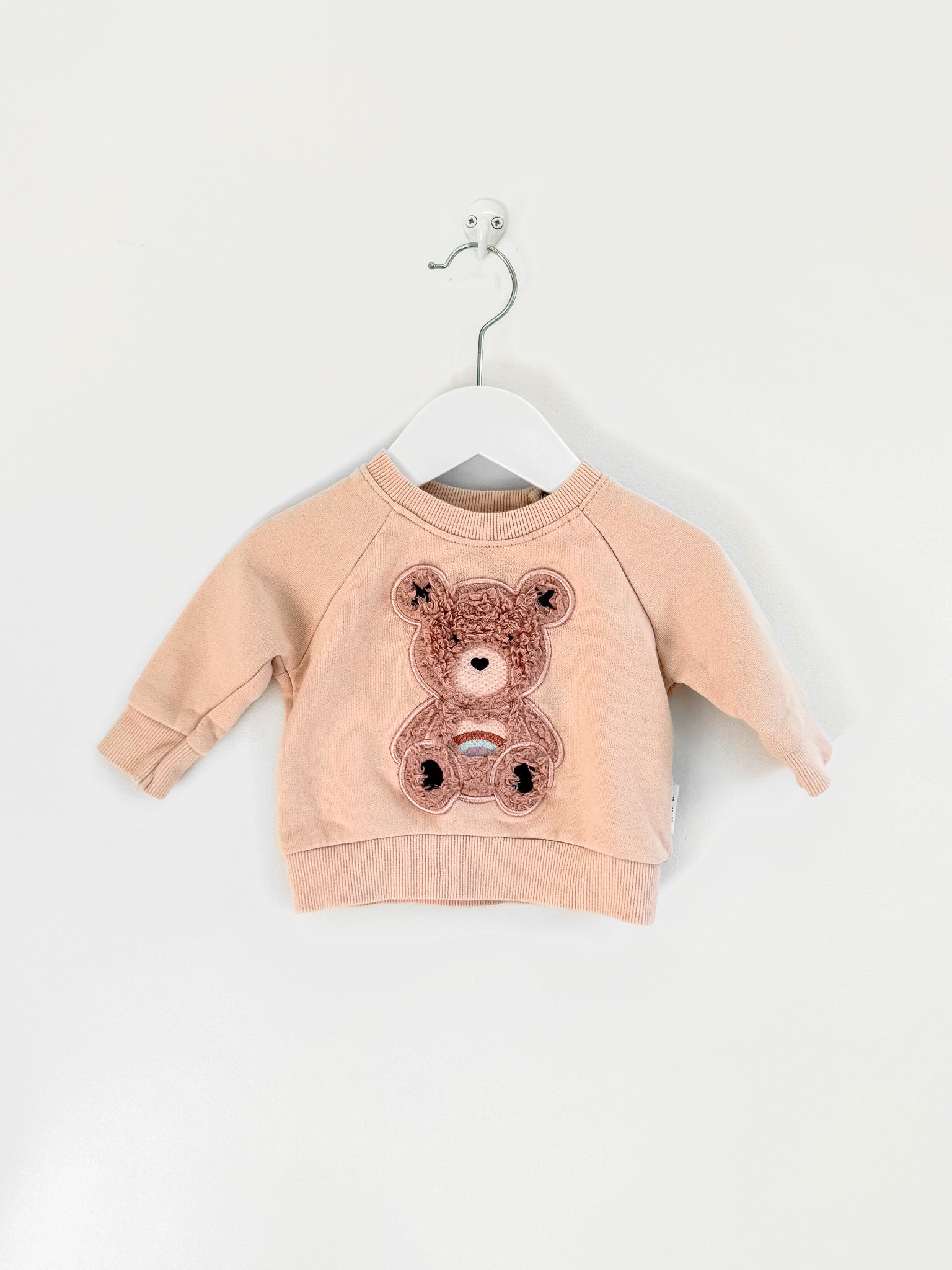 Hux organic rainbow bear sweatshirt (0-3m)
