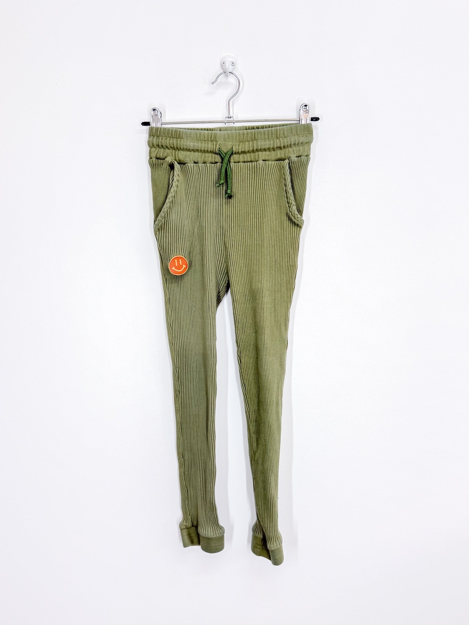 The Girl Club rib cotton joggers - olive green (7y)