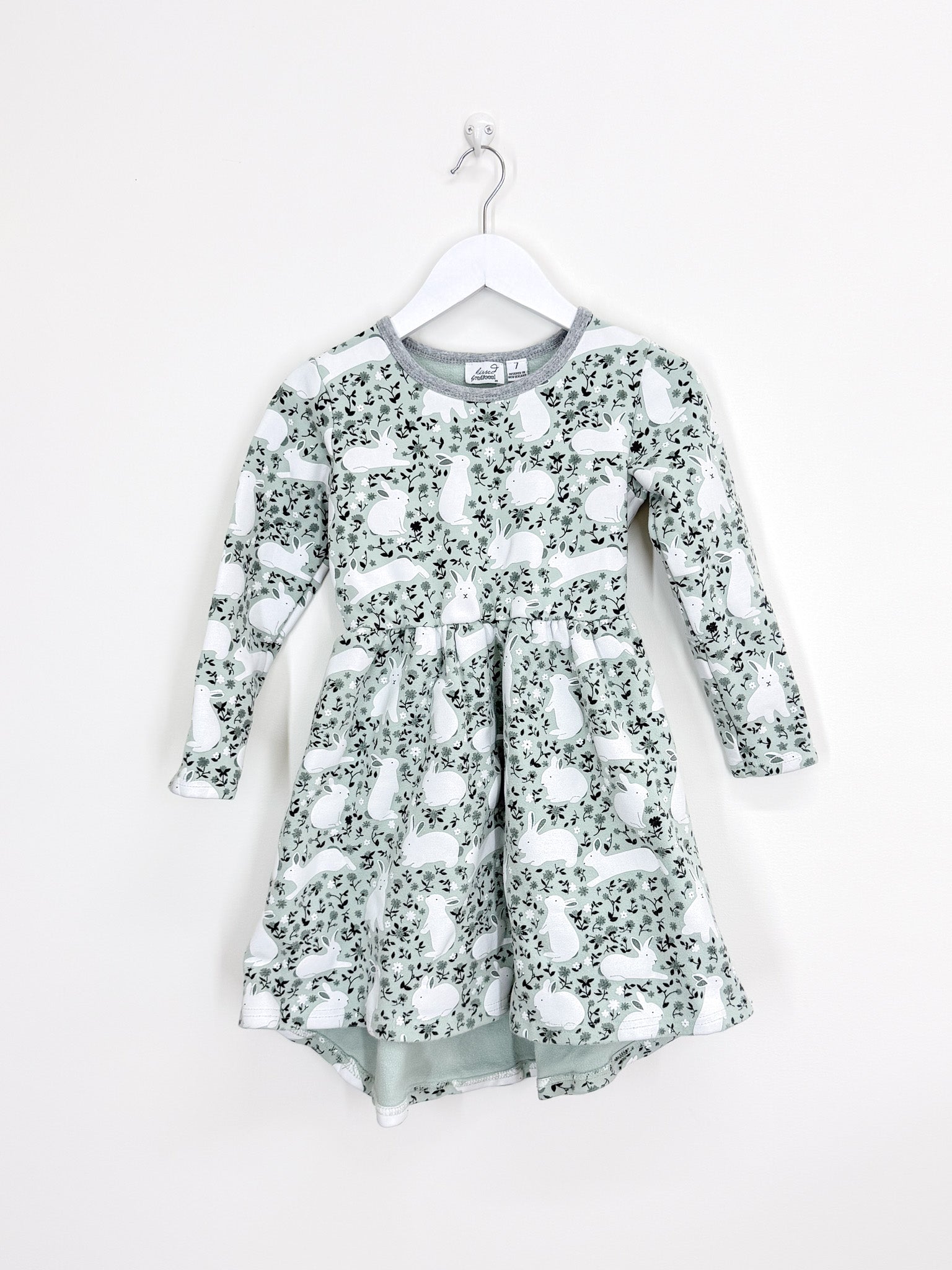 Radicool fleece bunny meadow dress (7y)