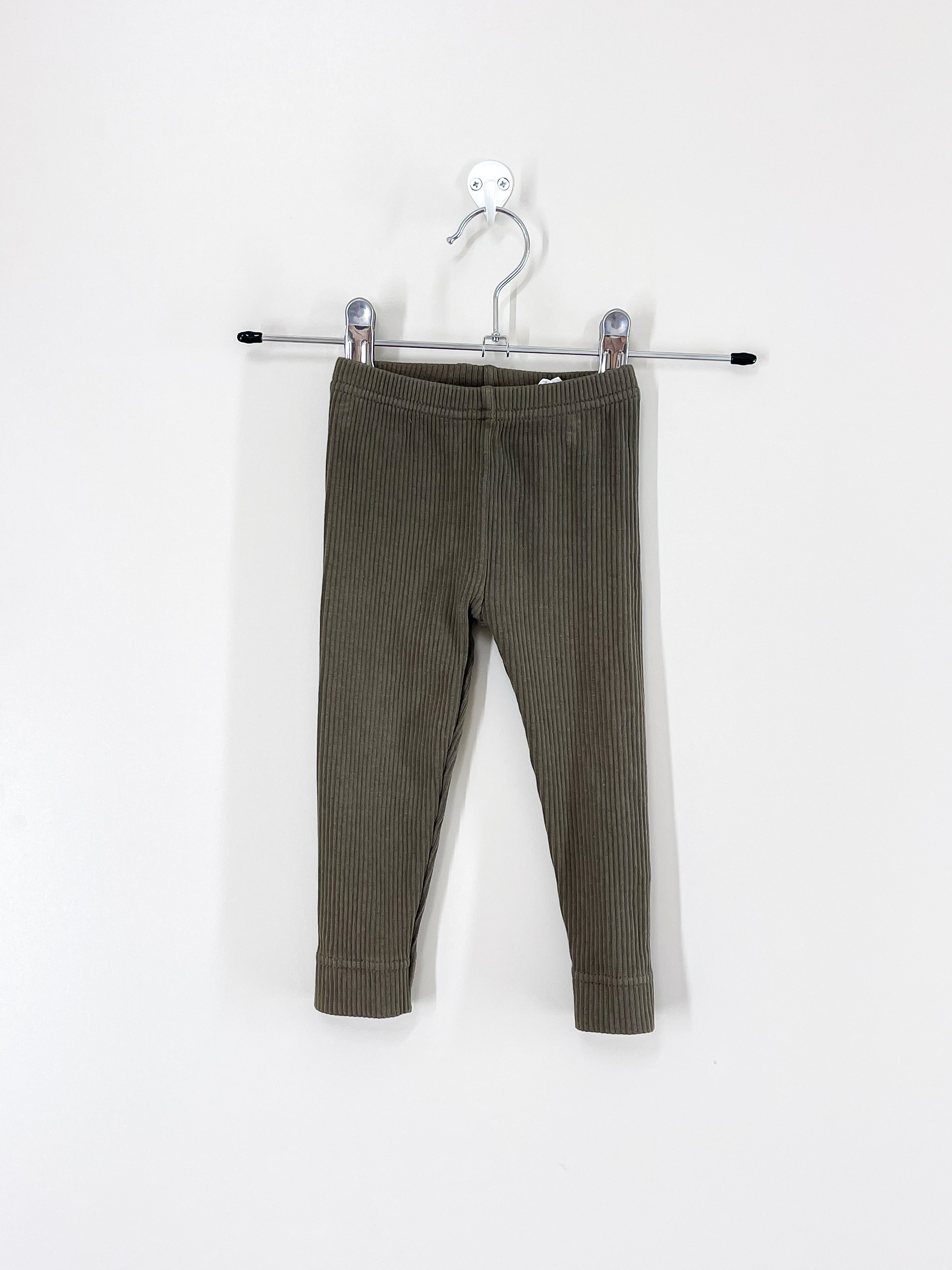 Jamie Kay organic rib leggings - olive (6-12m)