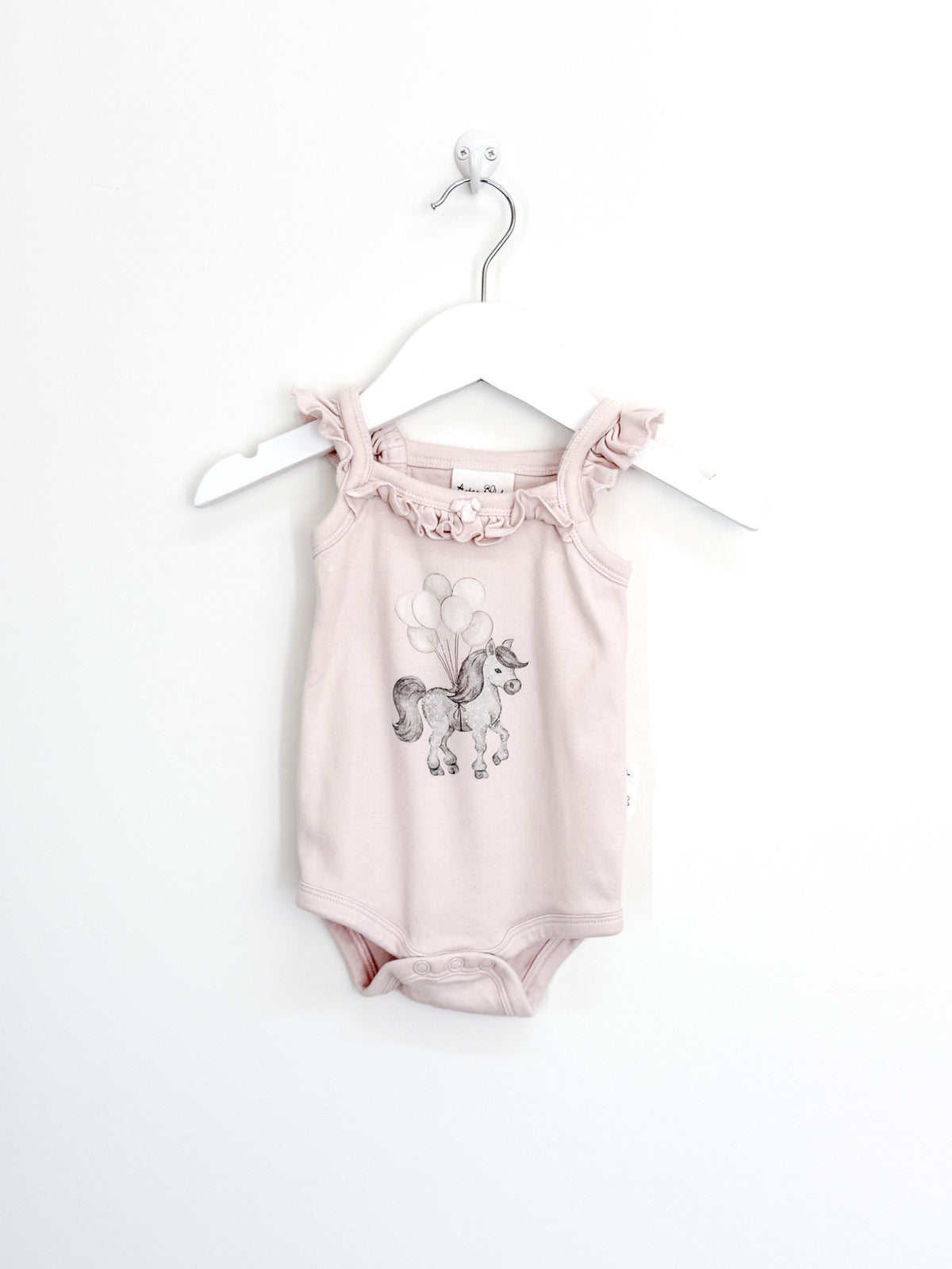 Aster & Oak organic dapple pony singlet bodysuit (3-6m)
