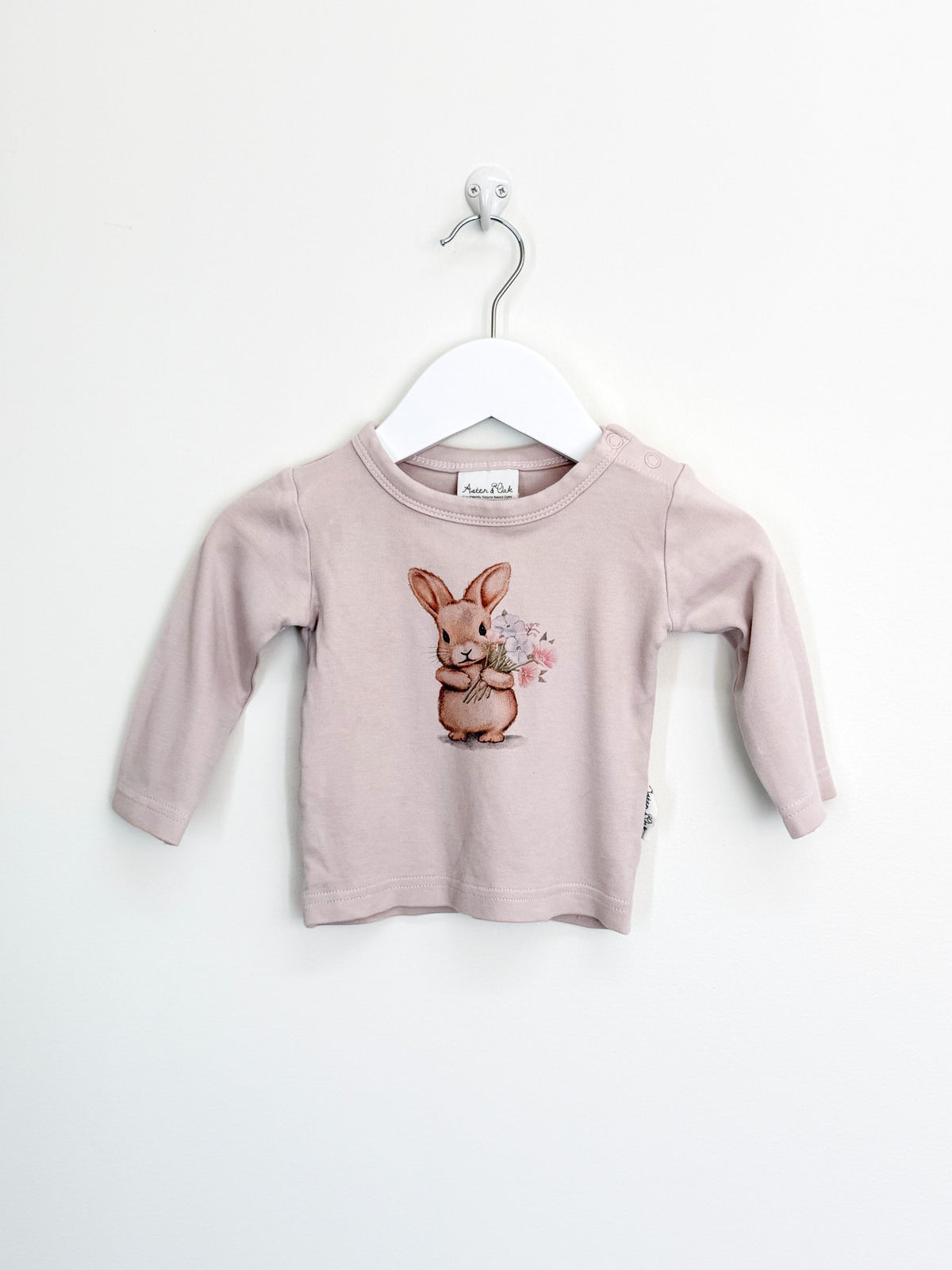 Aster & Oak organic bunny long sleeve tee (3-6m)