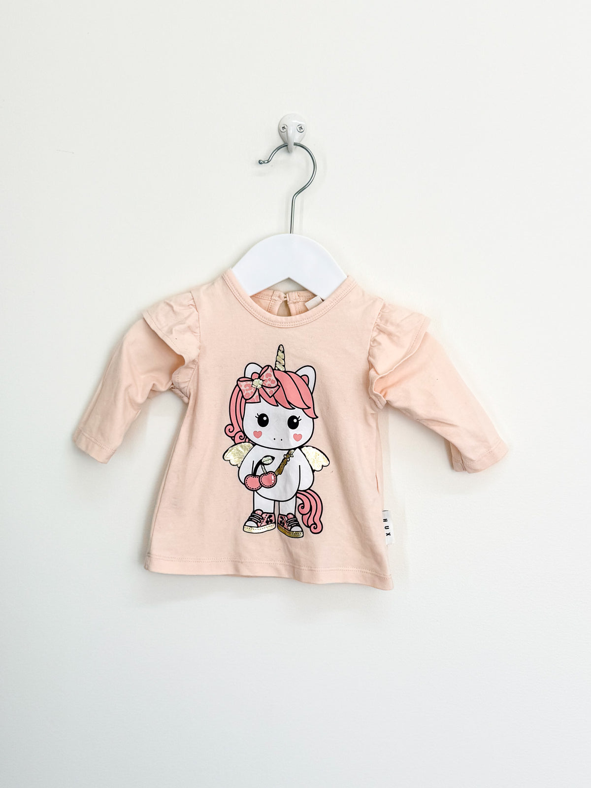 Hux organic fairy unicorn frill tee (0-3m)