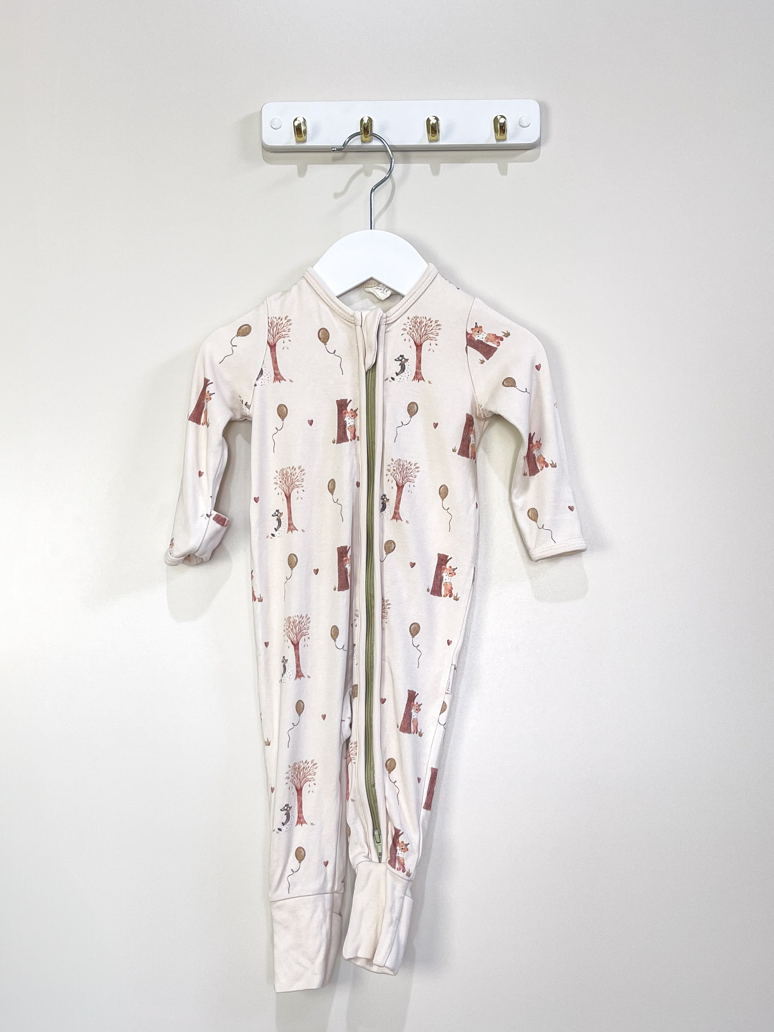 Child Of Mine organic zipsuit - autumn bears (3-6m)