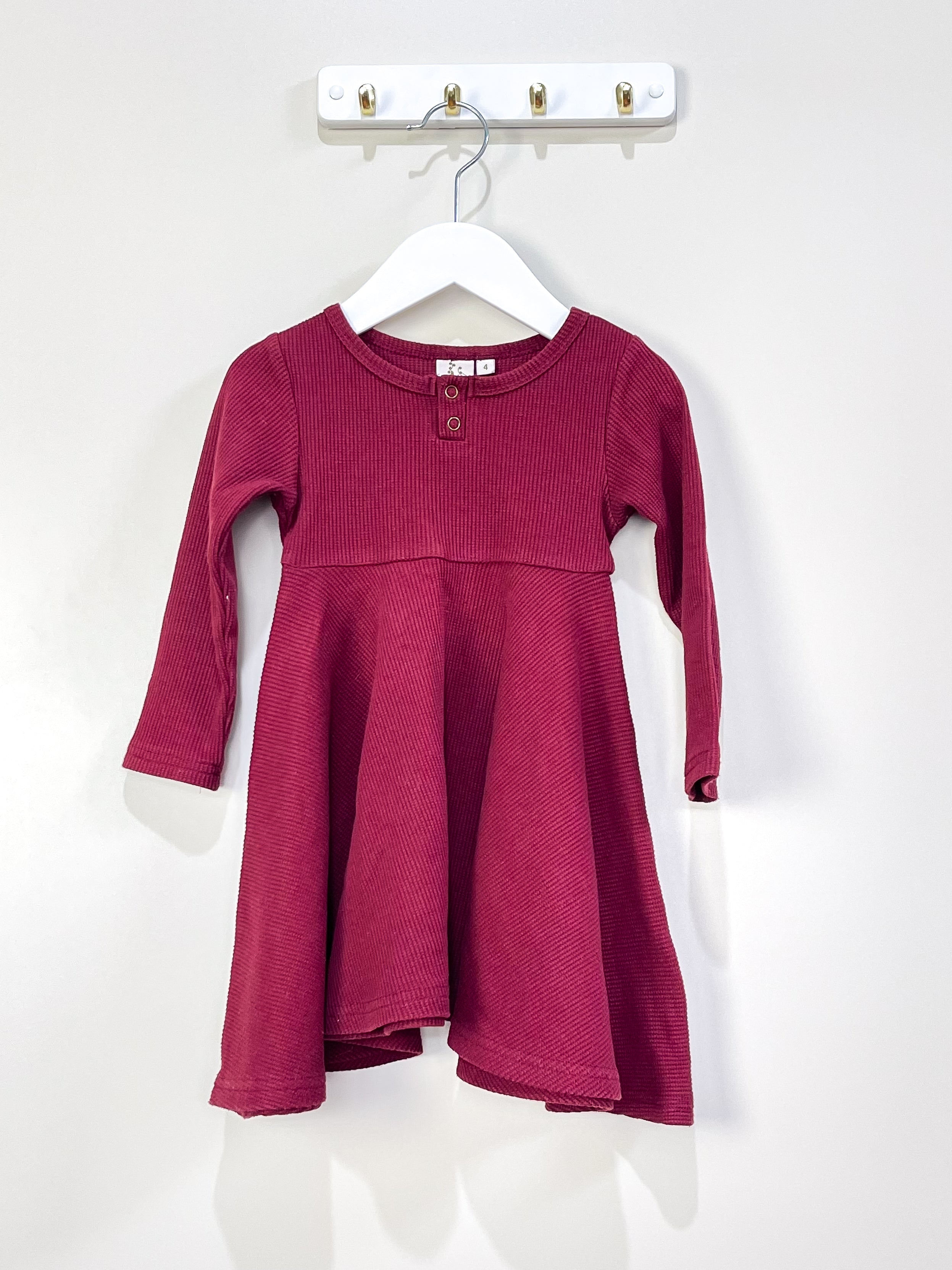 Karibou Kids long sleeve waffle dress (4y)