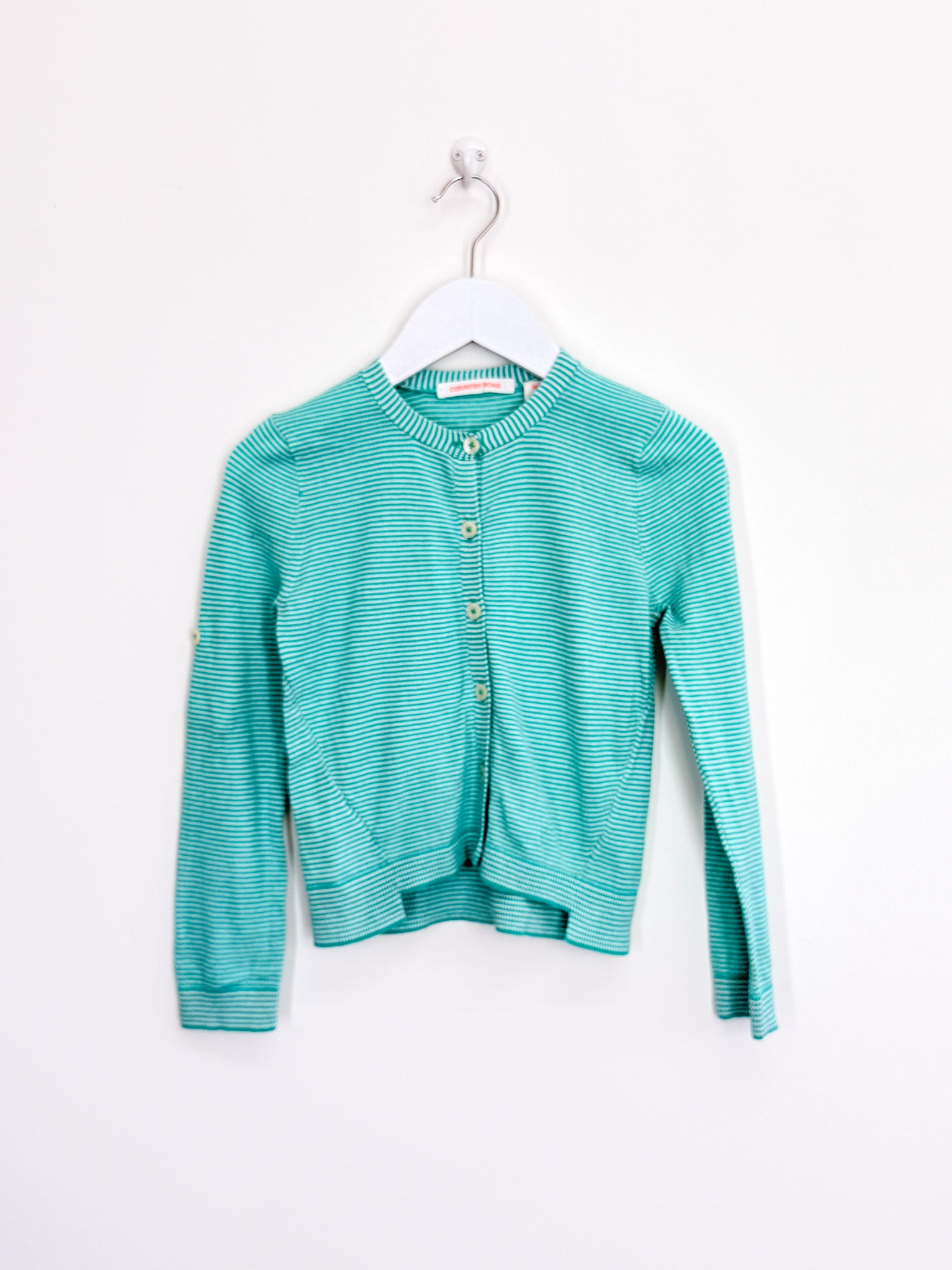 Country Road green stripe lightweight knit cardigan (6y)