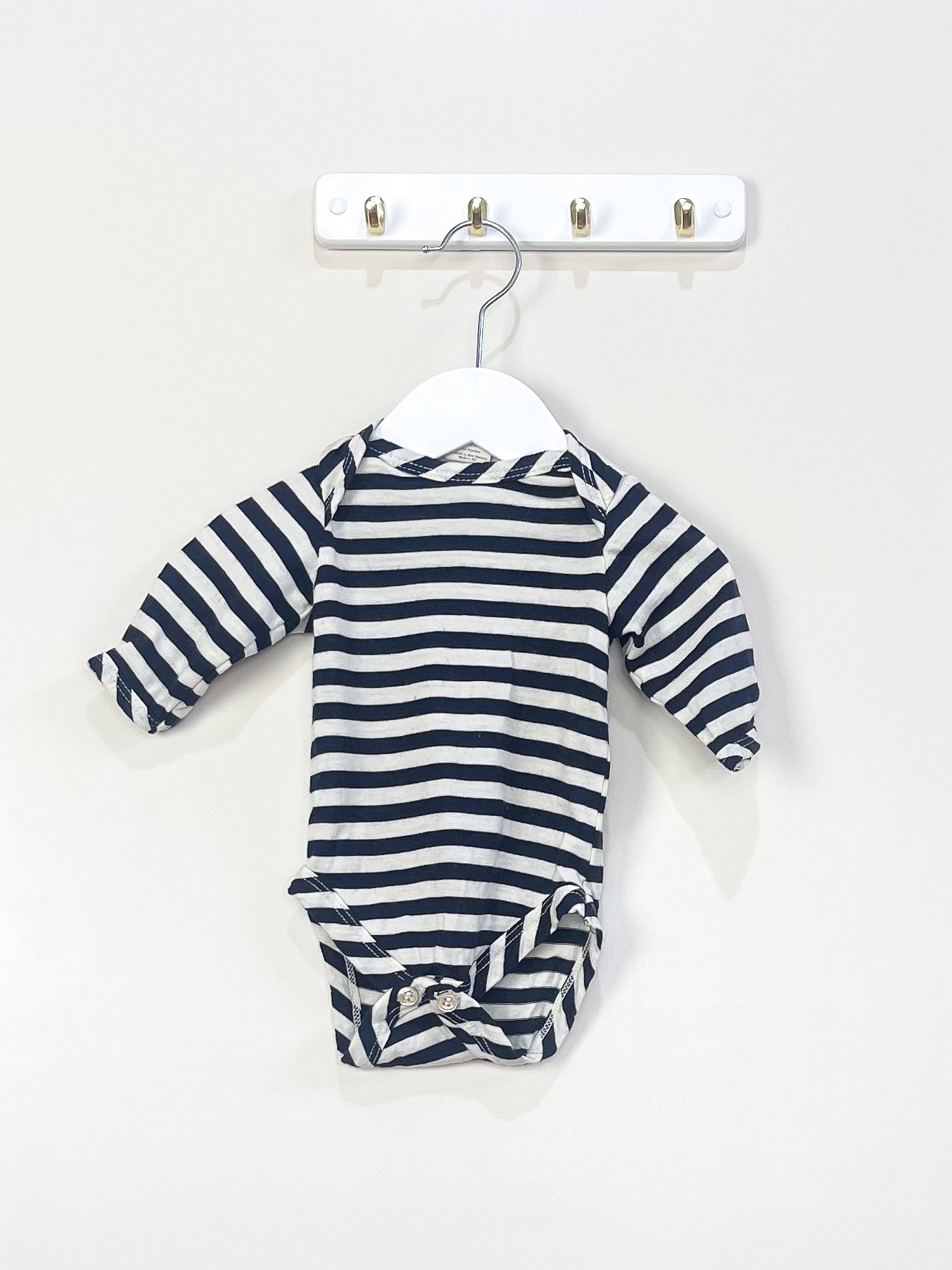 Nature Baby merino bodysuit - navy stripe (0-3m)