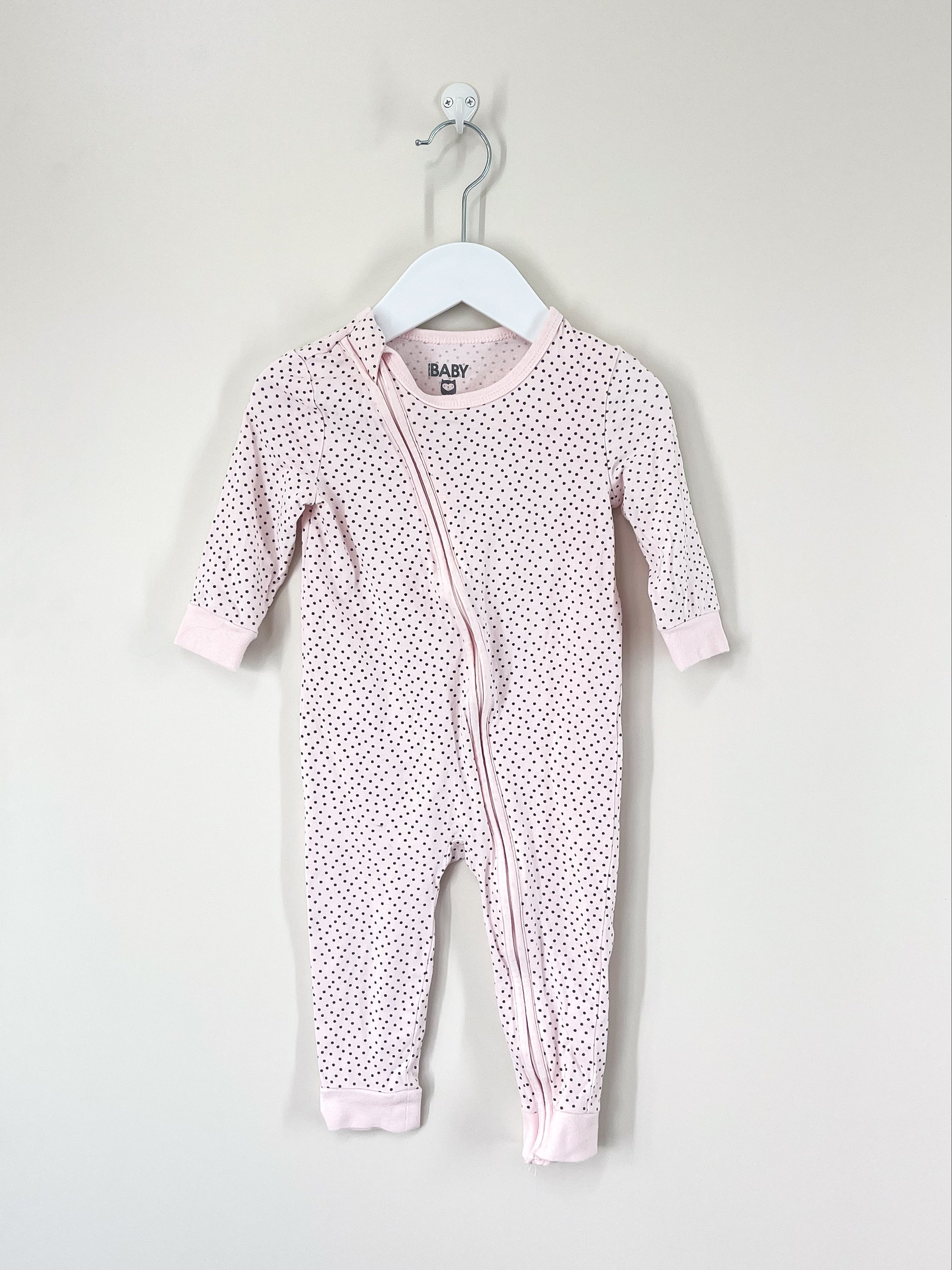 Cotton On Kids spot zip onesie (12-18m)