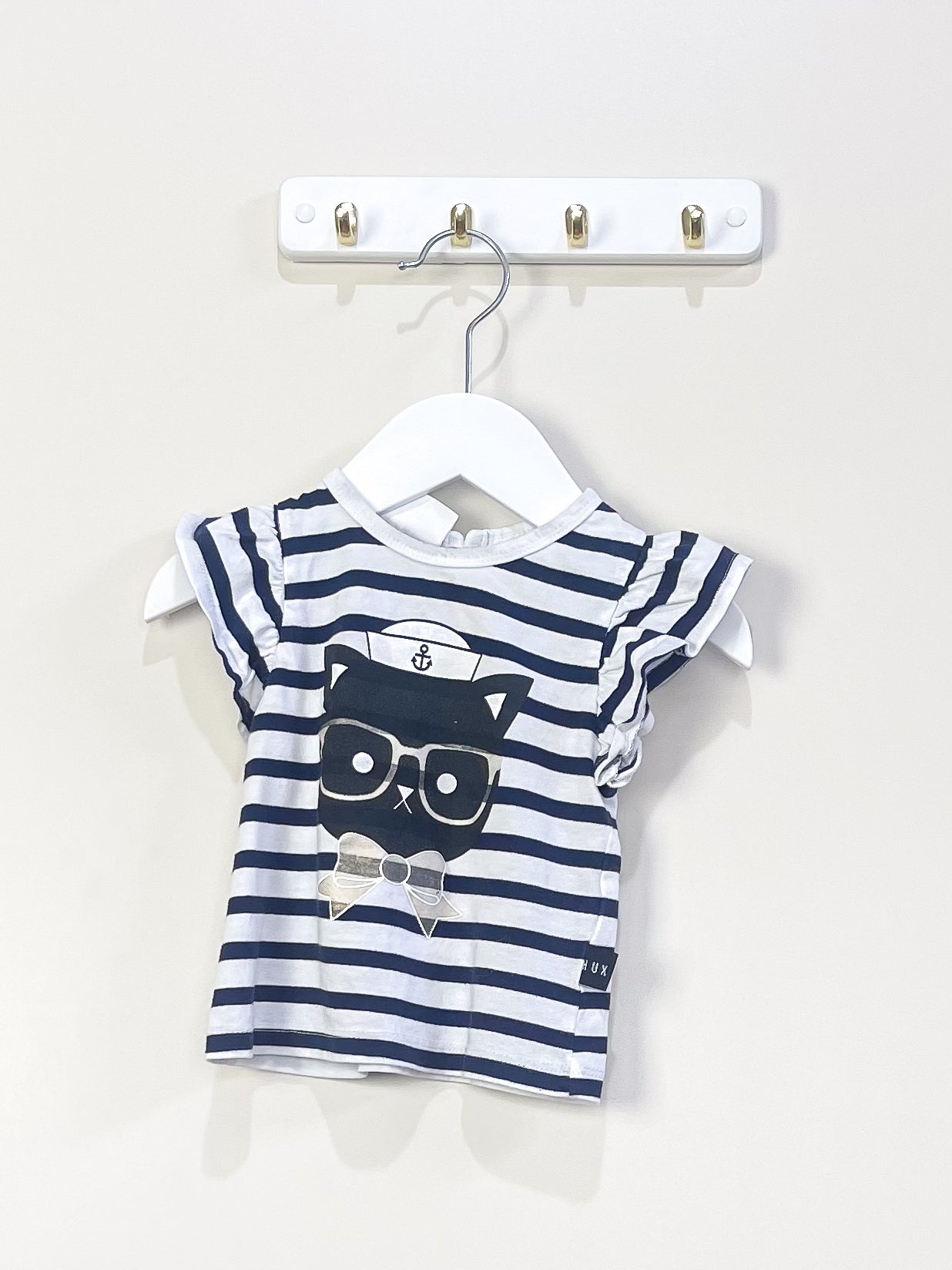 Hux organic sailor frill tee (12-18m)