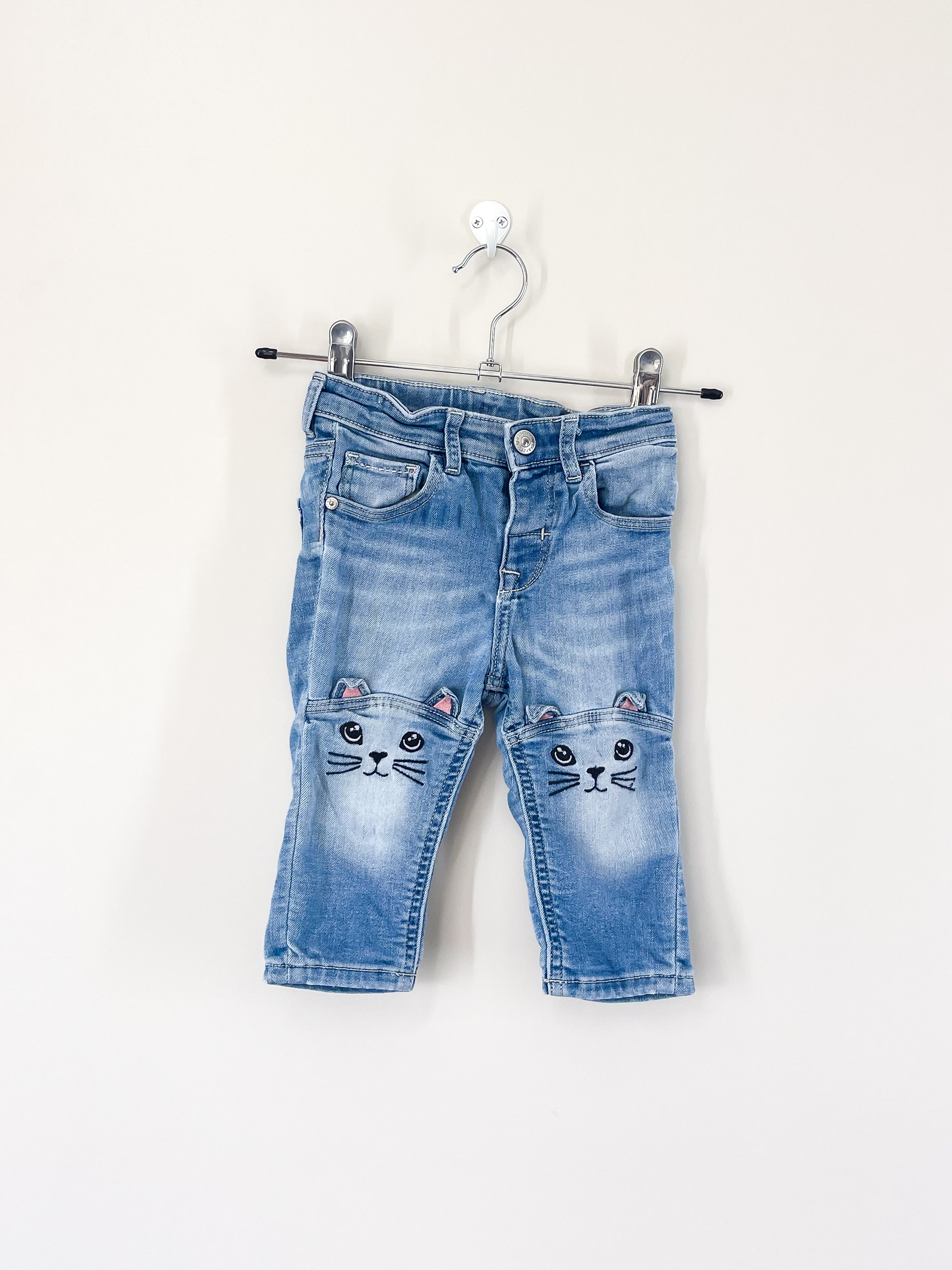 H&M kitty denim jeans (6-9m)