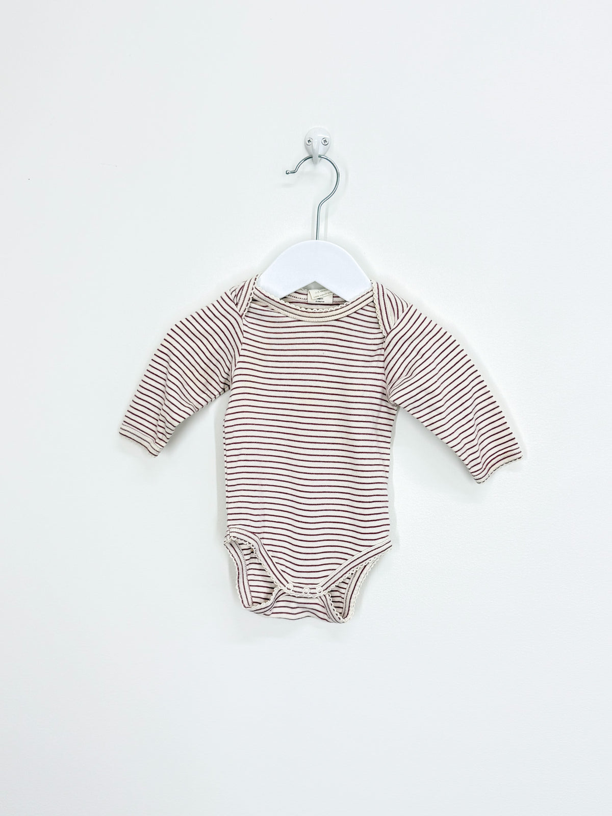 Nature Baby organic bodsyuit - purple stripe (0-3m)