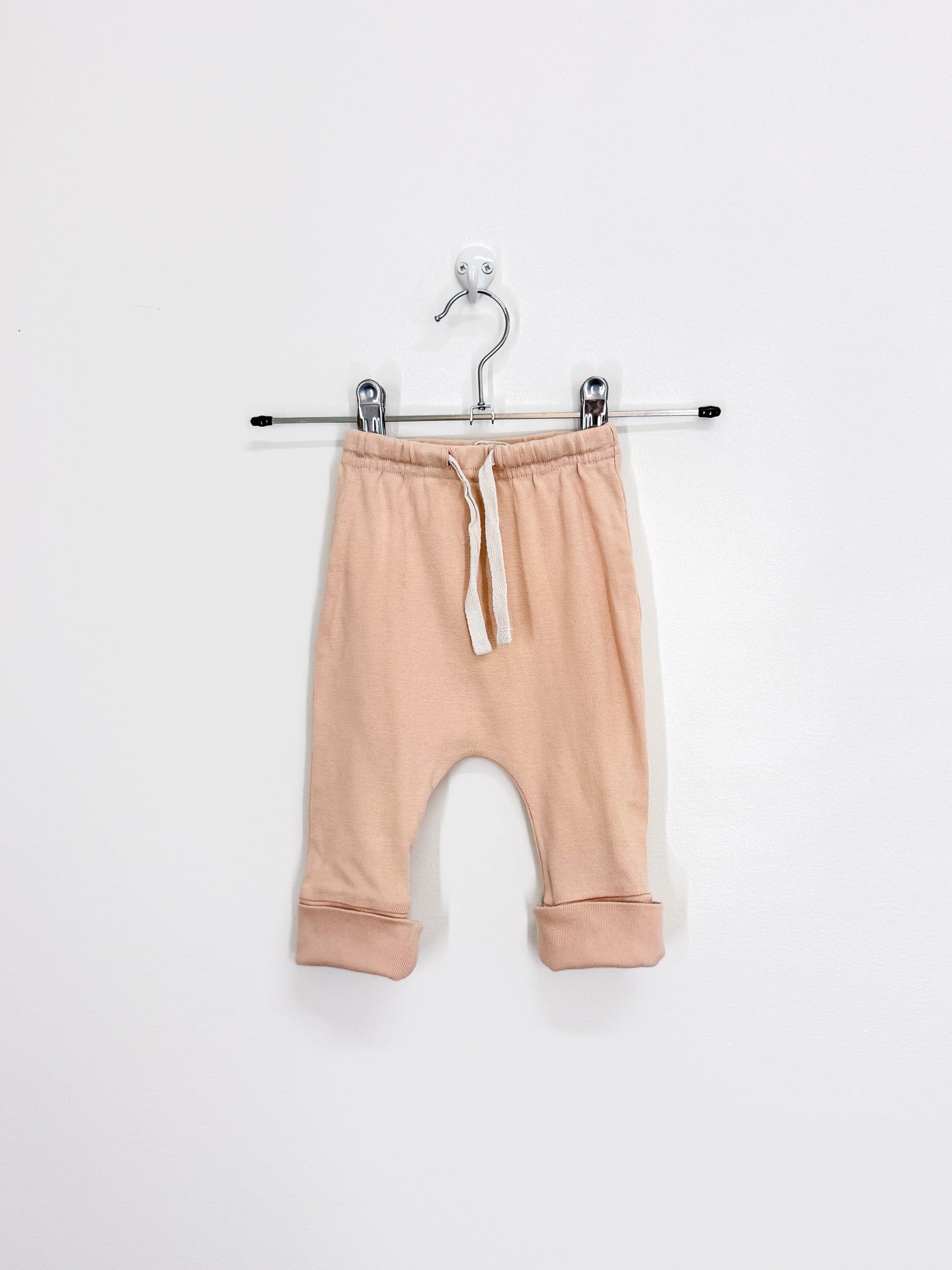 Nature Baby organic drawstring pants - light pink (0-3m)