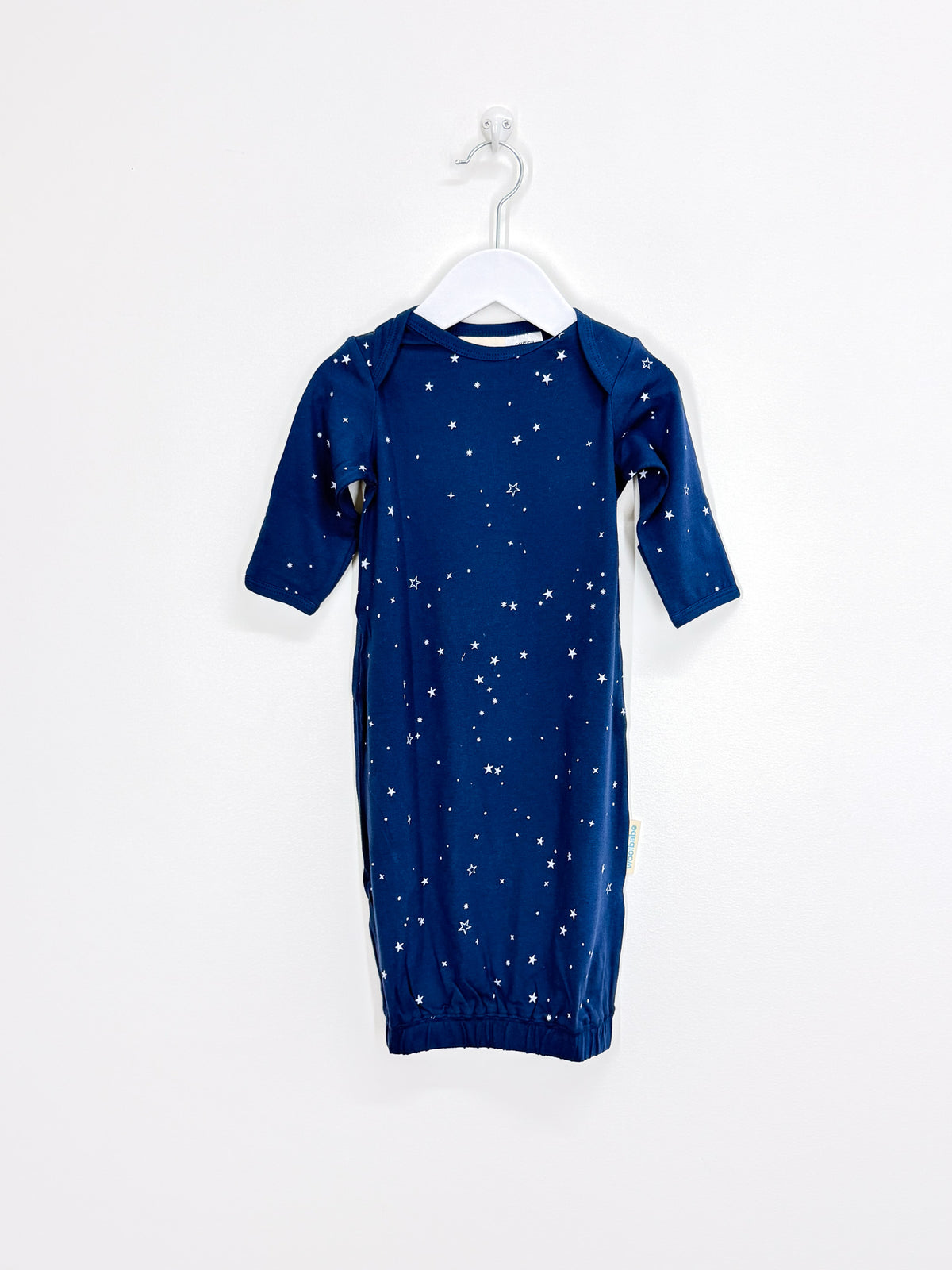 BNWT Woolbabe merino cotton gown - tekapo stars (0-3m)