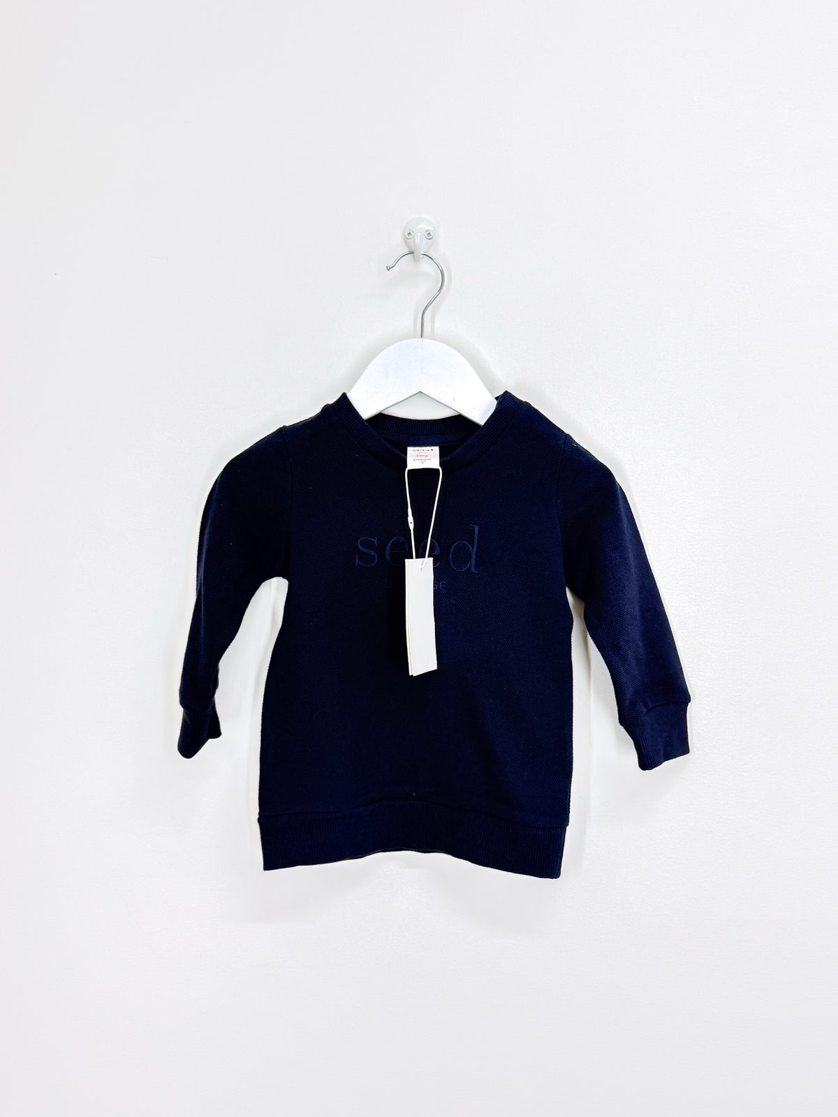 BNWT Seed Heritage core logo sweatshirt - midnight blue (6-12m)