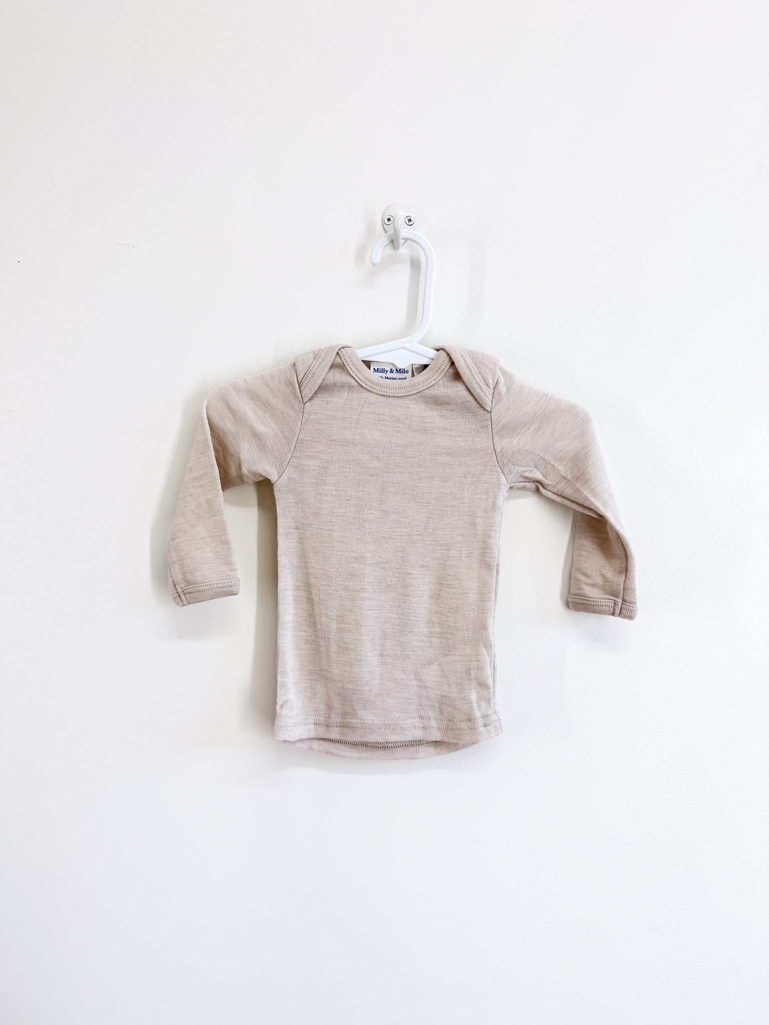 Milly & Milo merino long sleeve tee - beige (12-18m)