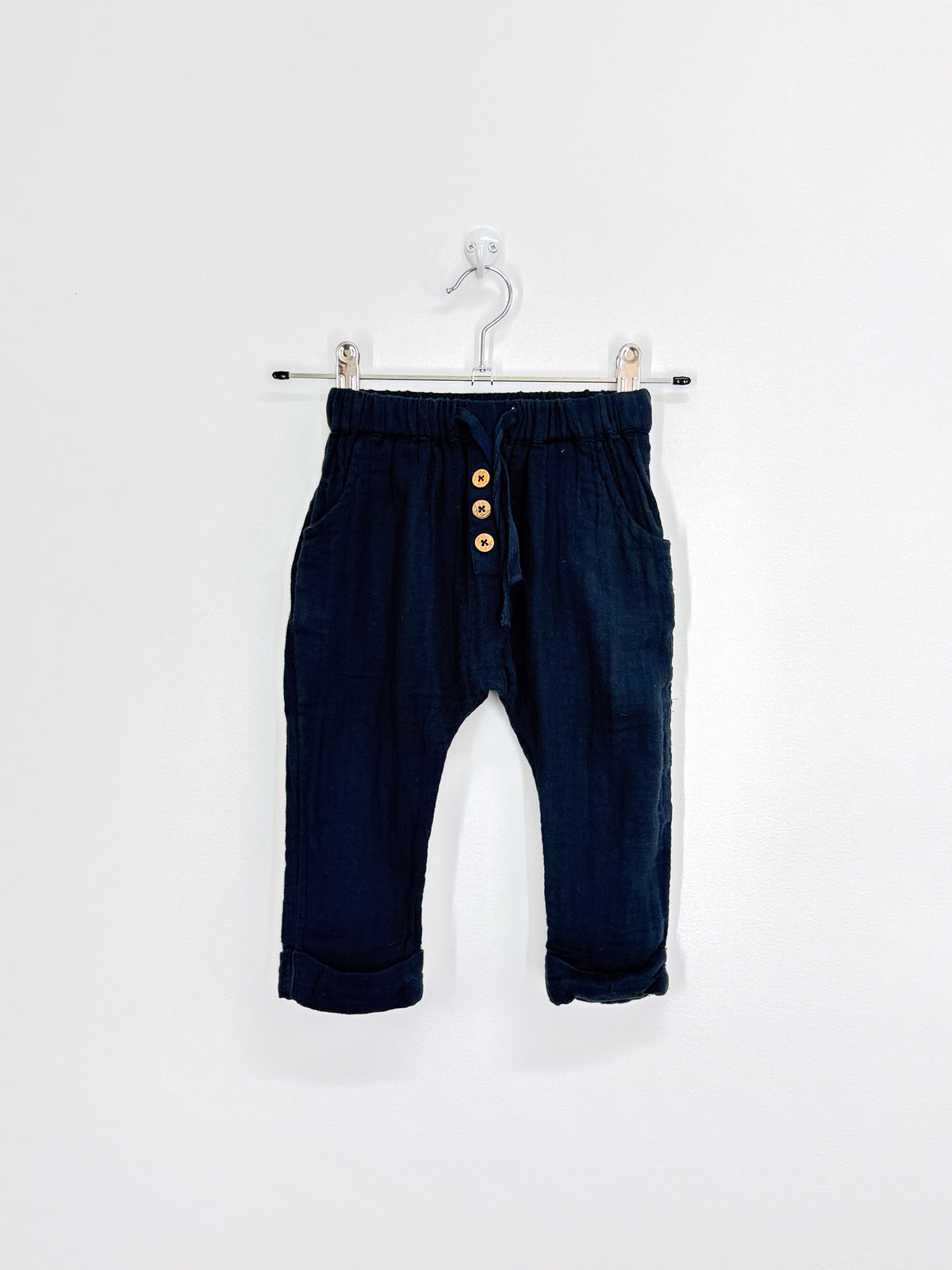 Babu organic muslin drawstring pants (1-2y)