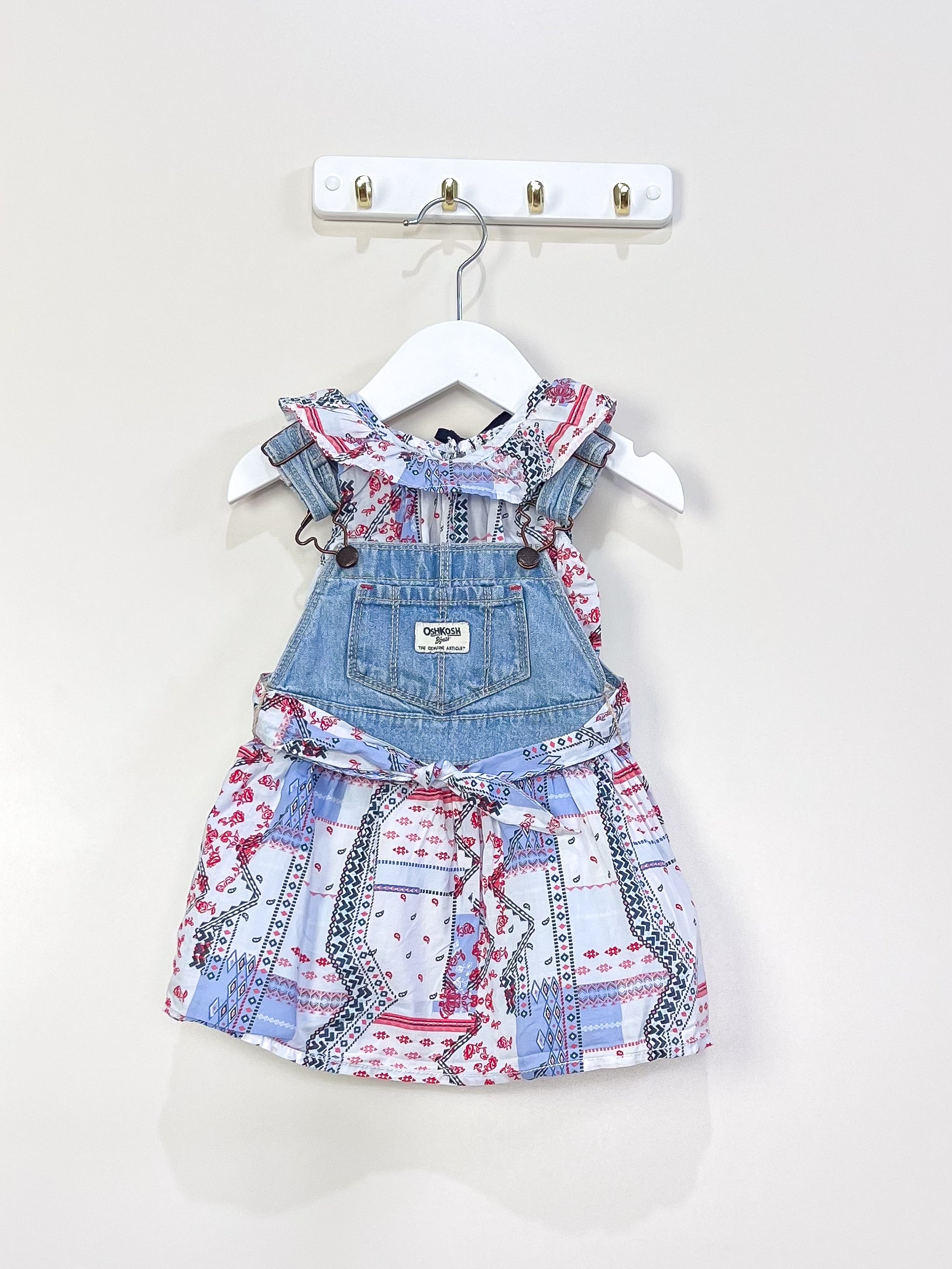 OshKosh floral denim dress + bodysuit set (18m)