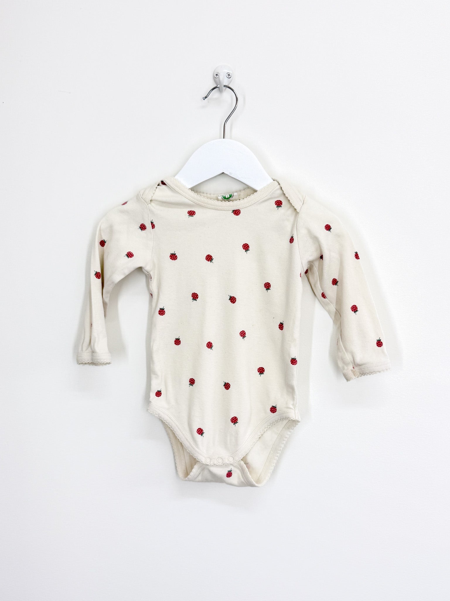 Nature Baby organic long sleeve bodysuit - raspberry (6-12m)