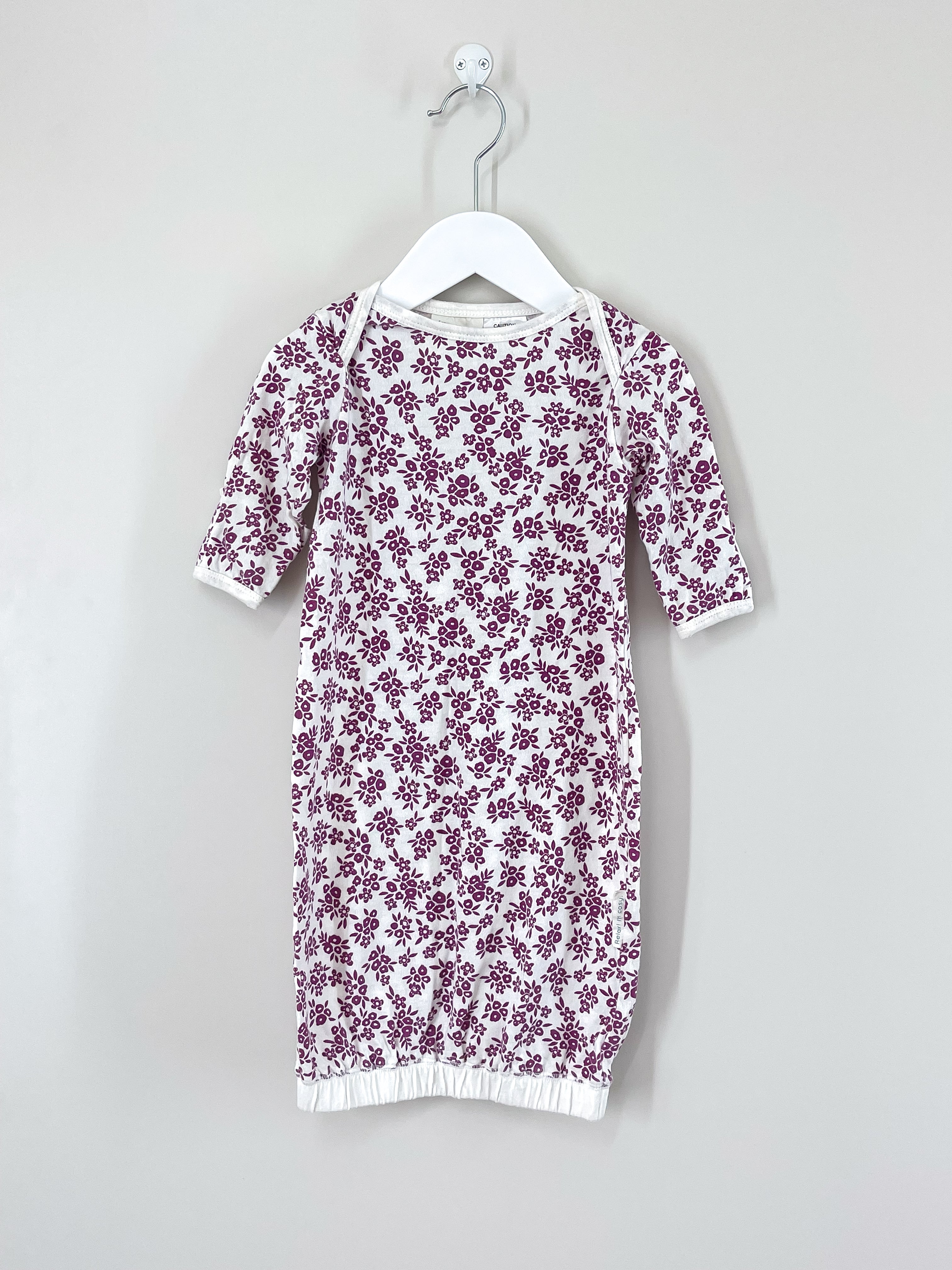 BNWOT Woolbabe merino cotton sleep gown (0-3m)