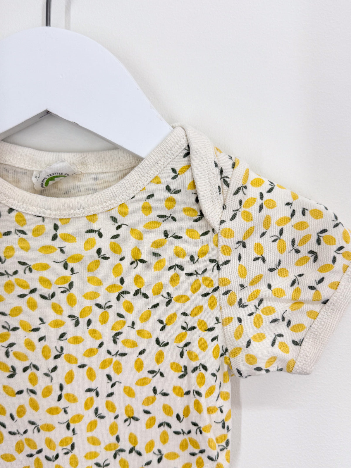 Nature Baby organic short sleeve bodysuit - lemmony (3-6m)