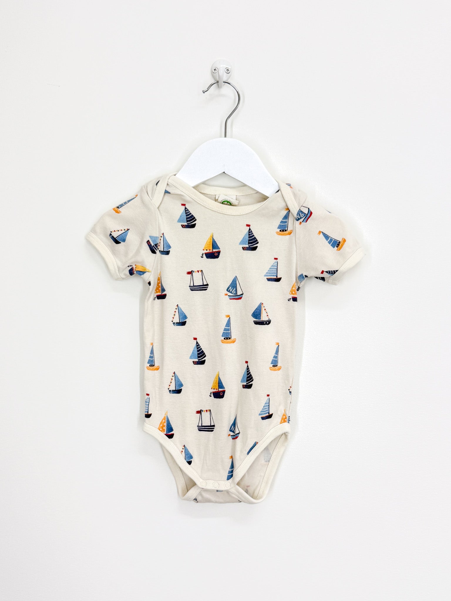Nature Baby organic short sleeve bodysuit - regatta (6-12m)