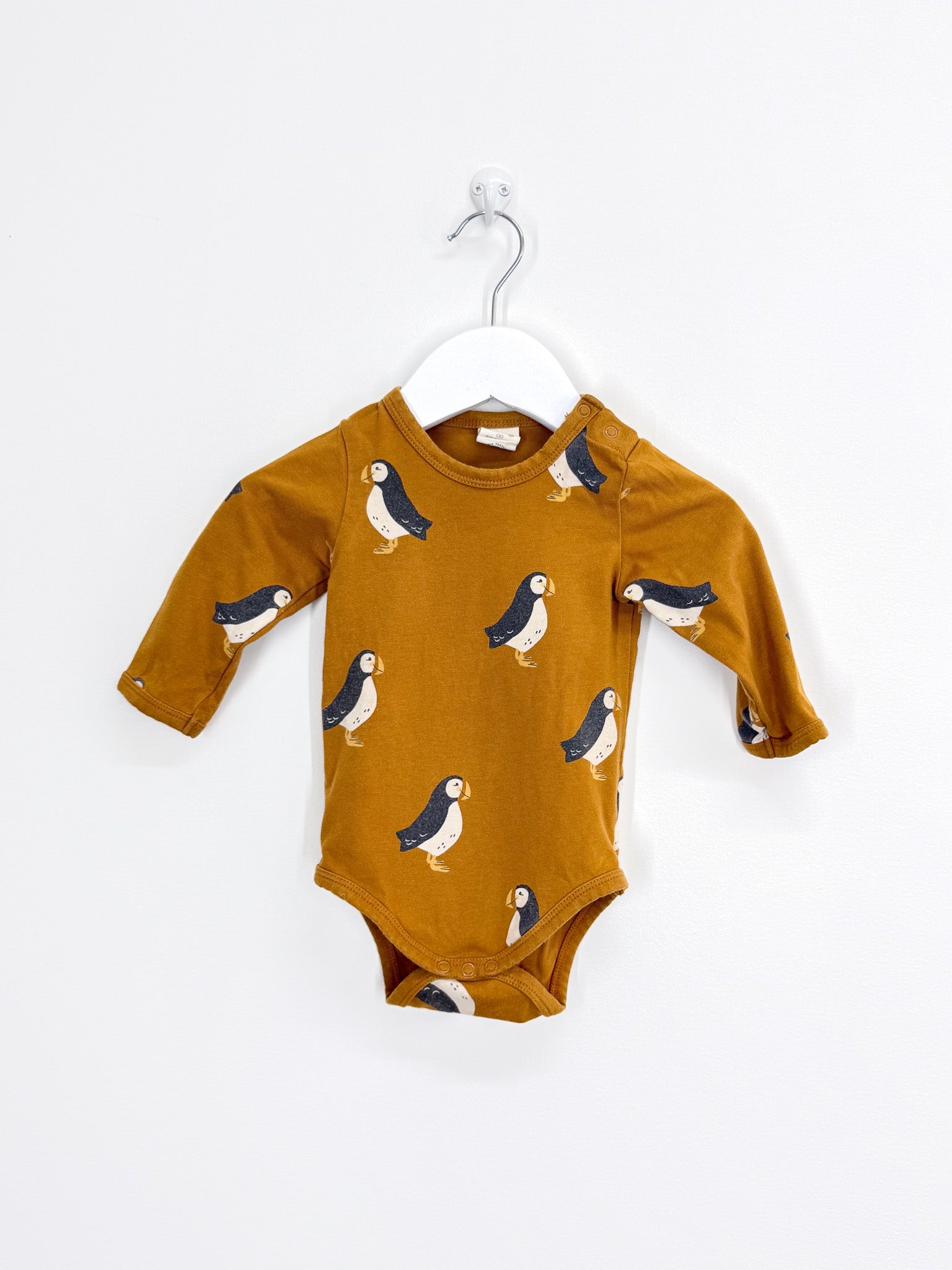 Nature Baby organic bodysuit - puffin toffee (3-6m)