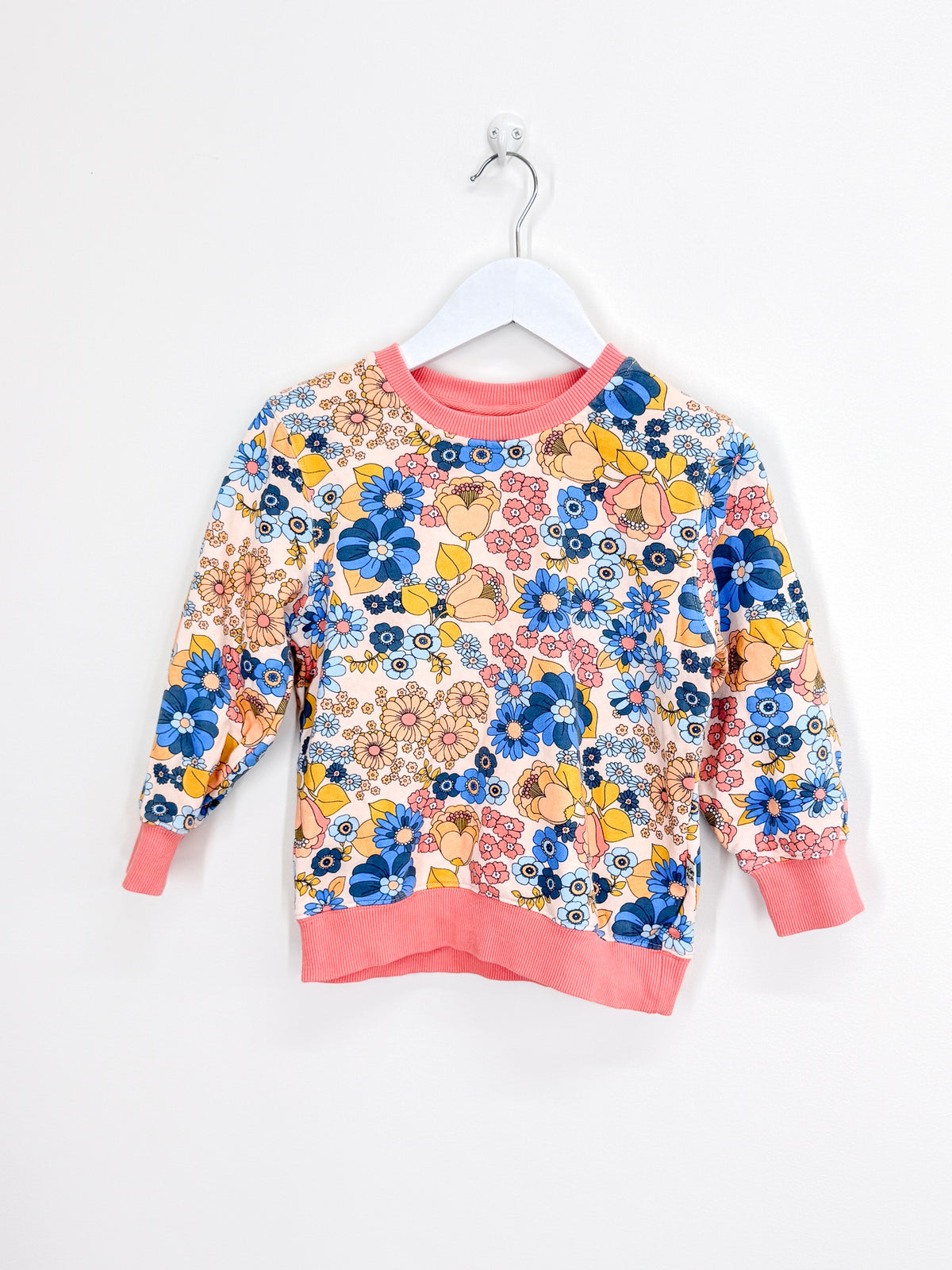 Goldie + Ace willa wildflower relaxed terry sweater (3y)
