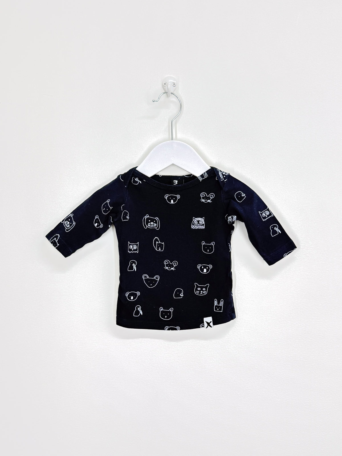 Minti long sleeve animal tee (0-3m)