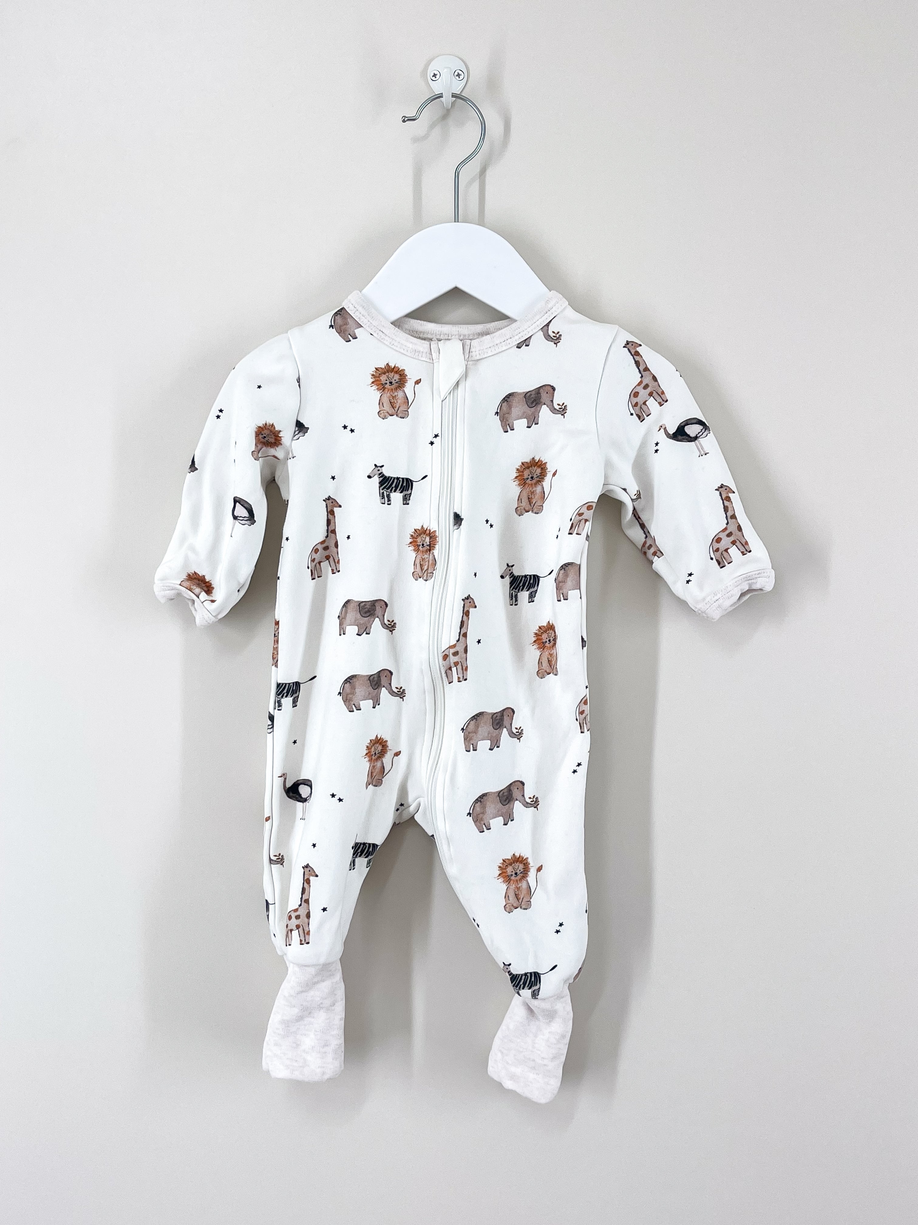 Bencer & Hazelnut animal zipsuit (3-6m)